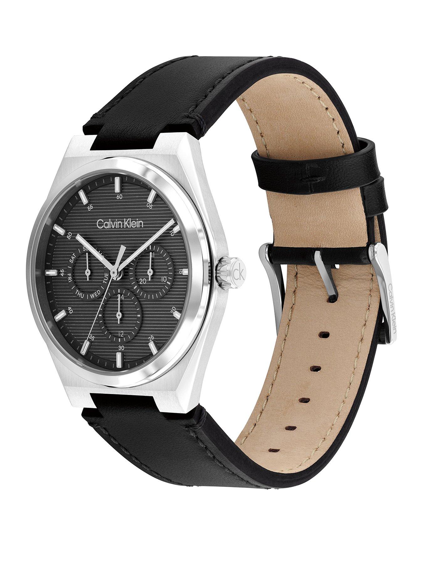 Image 2 of 5 of Calvin Klein Men's Ck Motion Chronograph Leather Strap Watch - Black