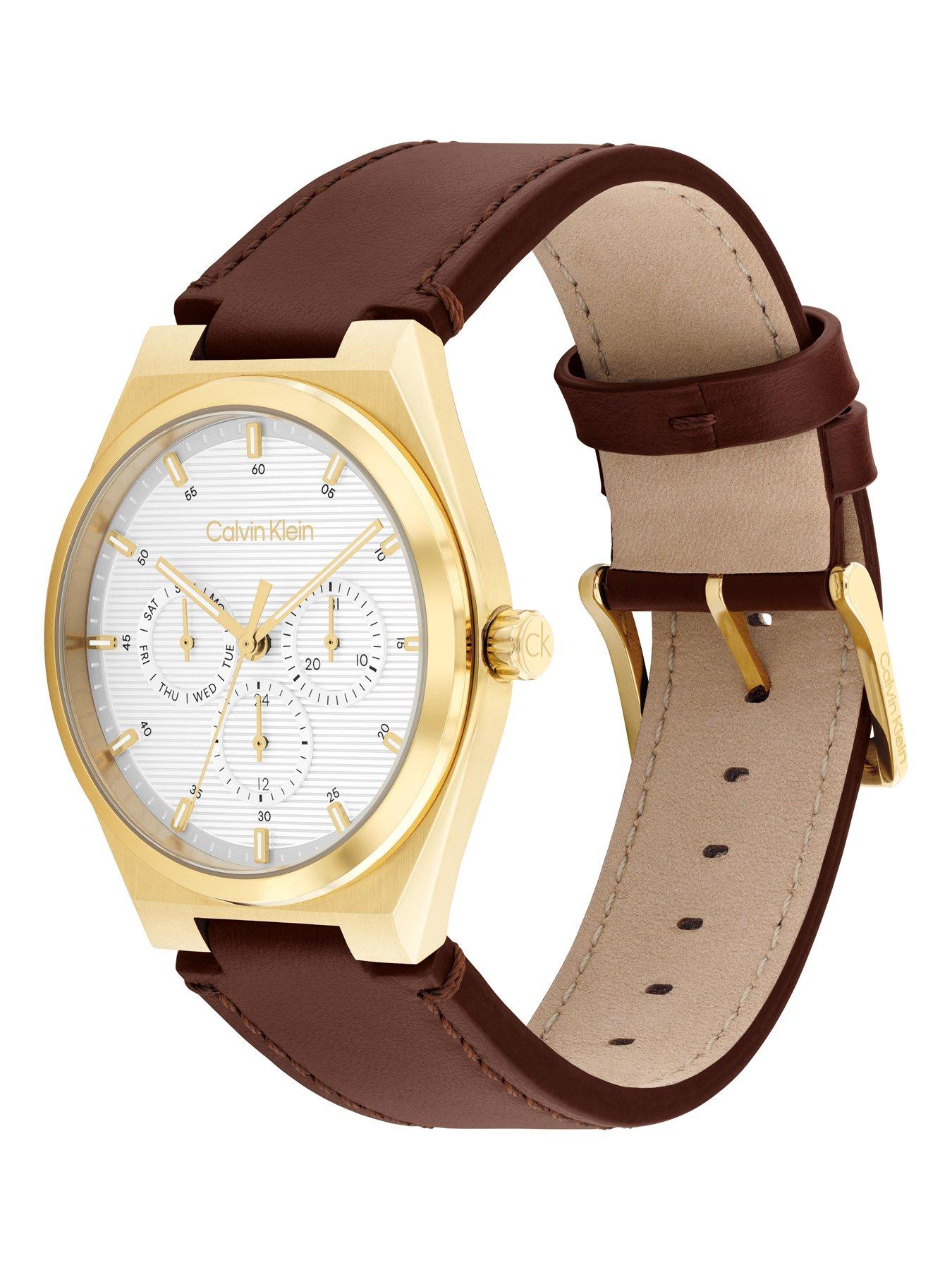 Image 2 of 5 of Calvin Klein Men's Ck Motion Leather Strap Watch - Brown