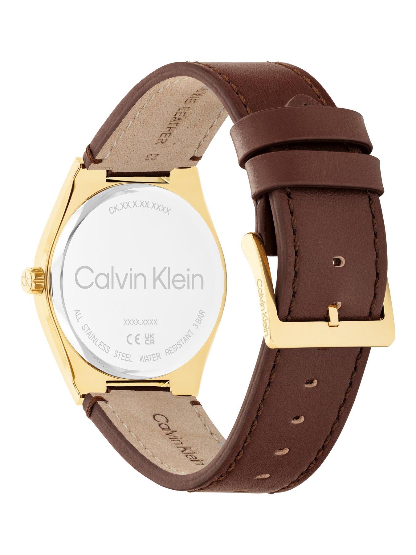 Image 3 of 5 of Calvin Klein Men's Ck Motion Leather Strap Watch - Brown