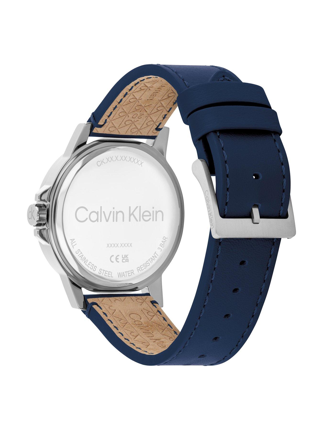 Image 2 of 5 of Calvin Klein Men's CK Reset 4.2cm Leather Strap Watch - Blue
