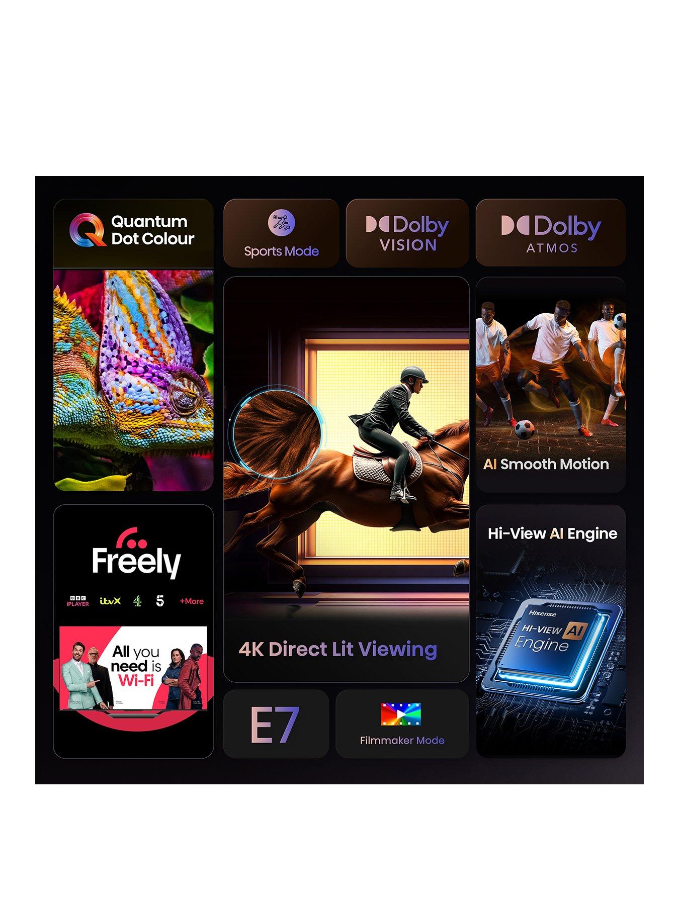 Image 3 of 7 of Hisense 65E7QTUK 65-inch&nbsp;QLED 4K&nbsp;Smart AI TV with Freely