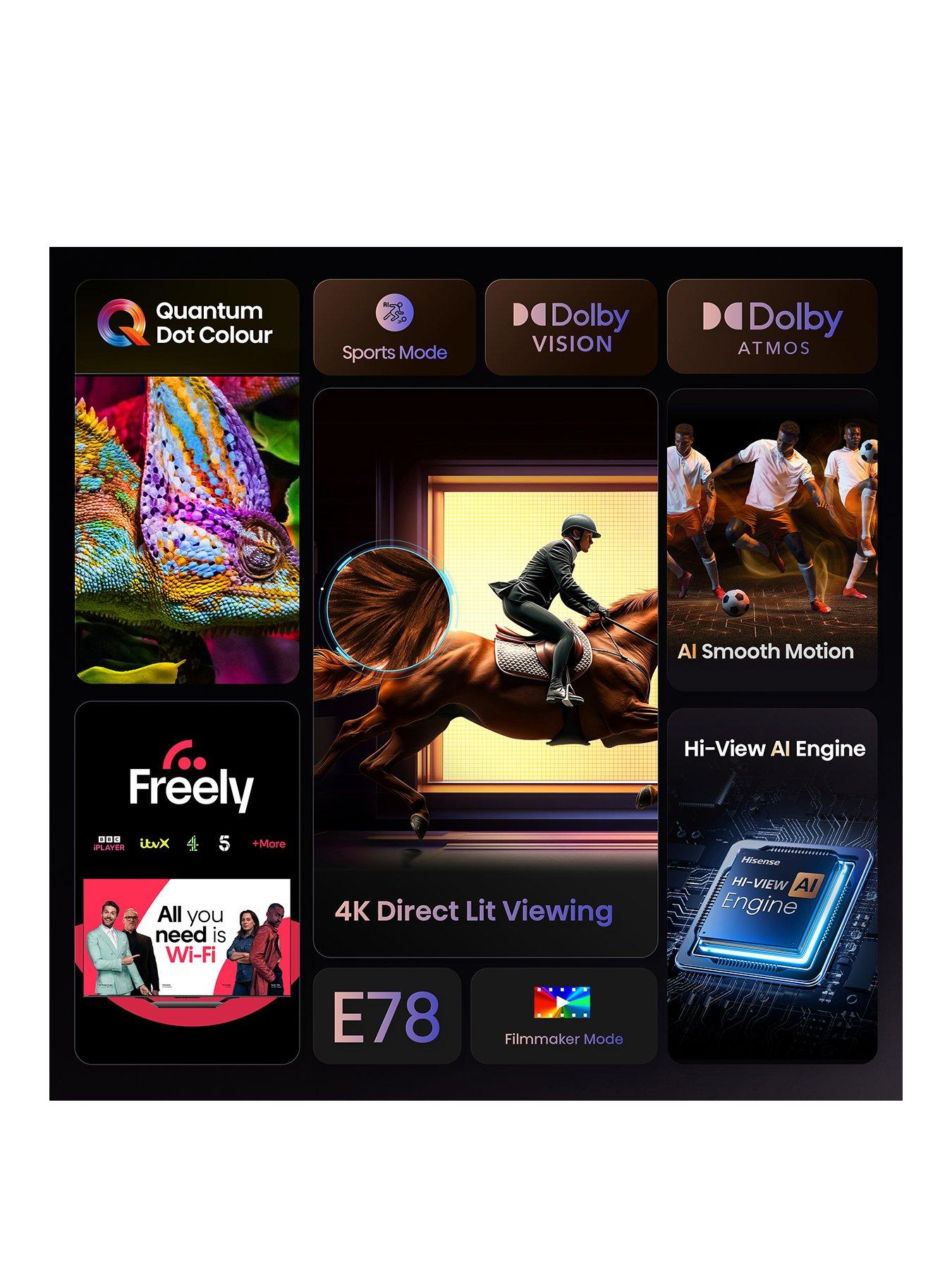 Image 3 of 7 of Hisense 50E78QTUK 50-inch&nbsp;QLED 4K&nbsp;Smart AI TV with Freely
