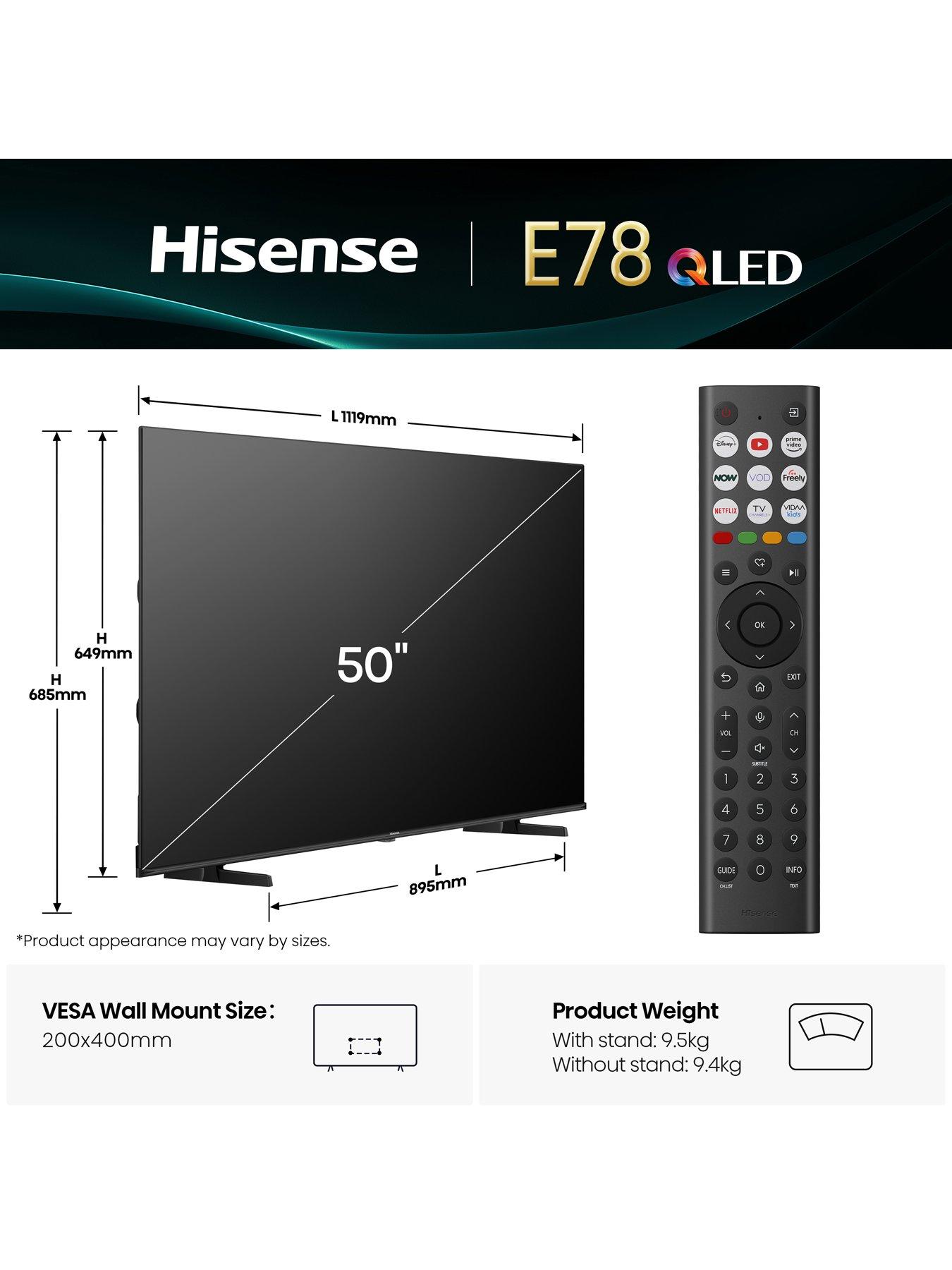 Image 6 of 7 of Hisense 50E78QTUK 50-inch&nbsp;QLED 4K&nbsp;Smart AI TV with Freely