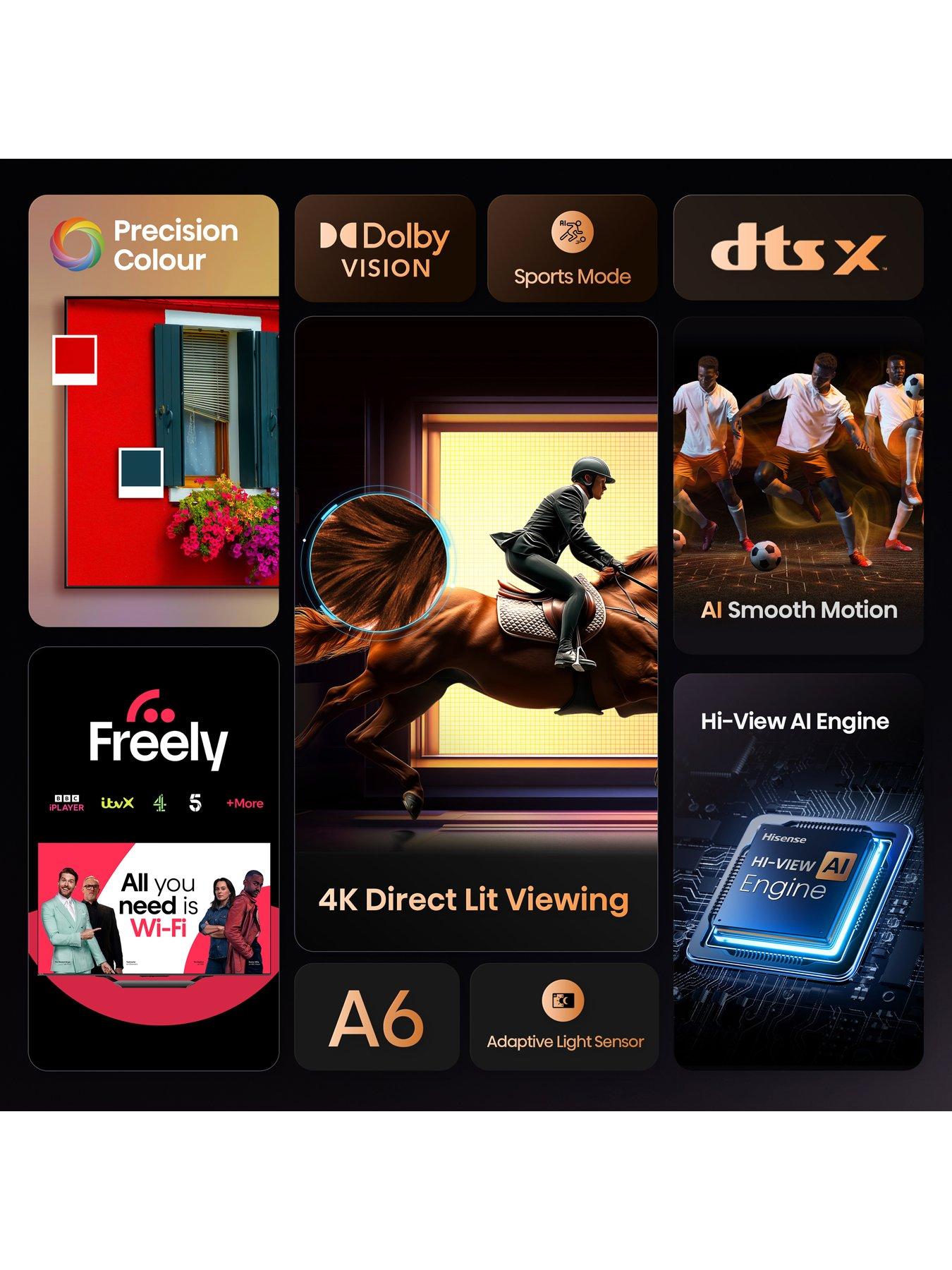 Image 3 of 6 of Hisense 58A6QTUK 58-inch&nbsp;4K Ultra HD Smart TV with Freely