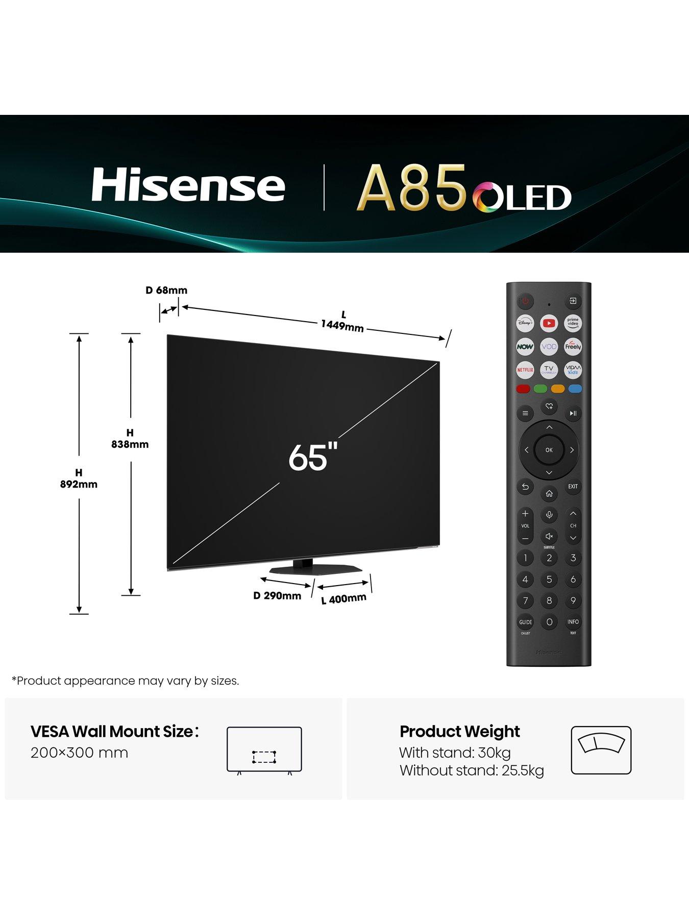  image of hisense-65-65a85qtuk-oled-smart-ai-tv-with-freely
