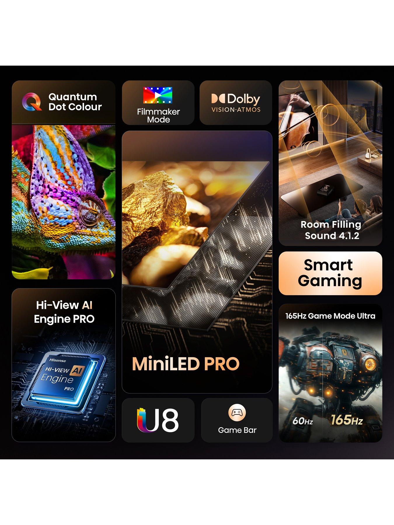 Image 5 of 7 of Hisense U8Q 65" 4K MiniLED QLED 165Hz Smart AI TV with Freely- 65U8QTUK