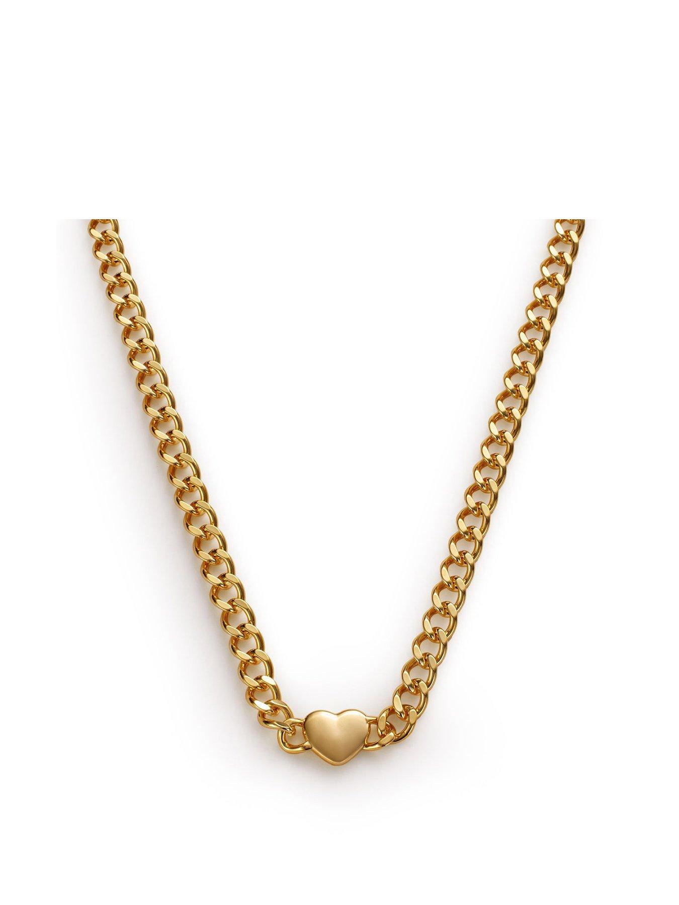 undefined ALLURE HEART CHAIN NECKLACE , Gold Coated , 40cm + 5cm extender
