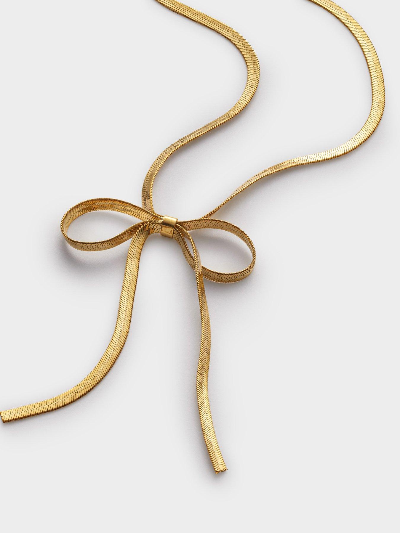 Image 3 of 5 of Katie Loxton Amelie Bow Necklace , Gold Coated , 45cm + 5cm extender - Waterproof