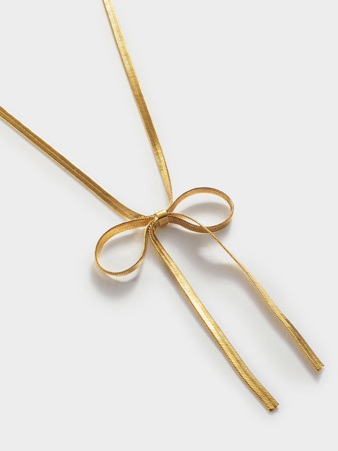 Image 4 of 5 of Katie Loxton Amelie Bow Necklace , Gold Coated , 45cm + 5cm extender - Waterproof