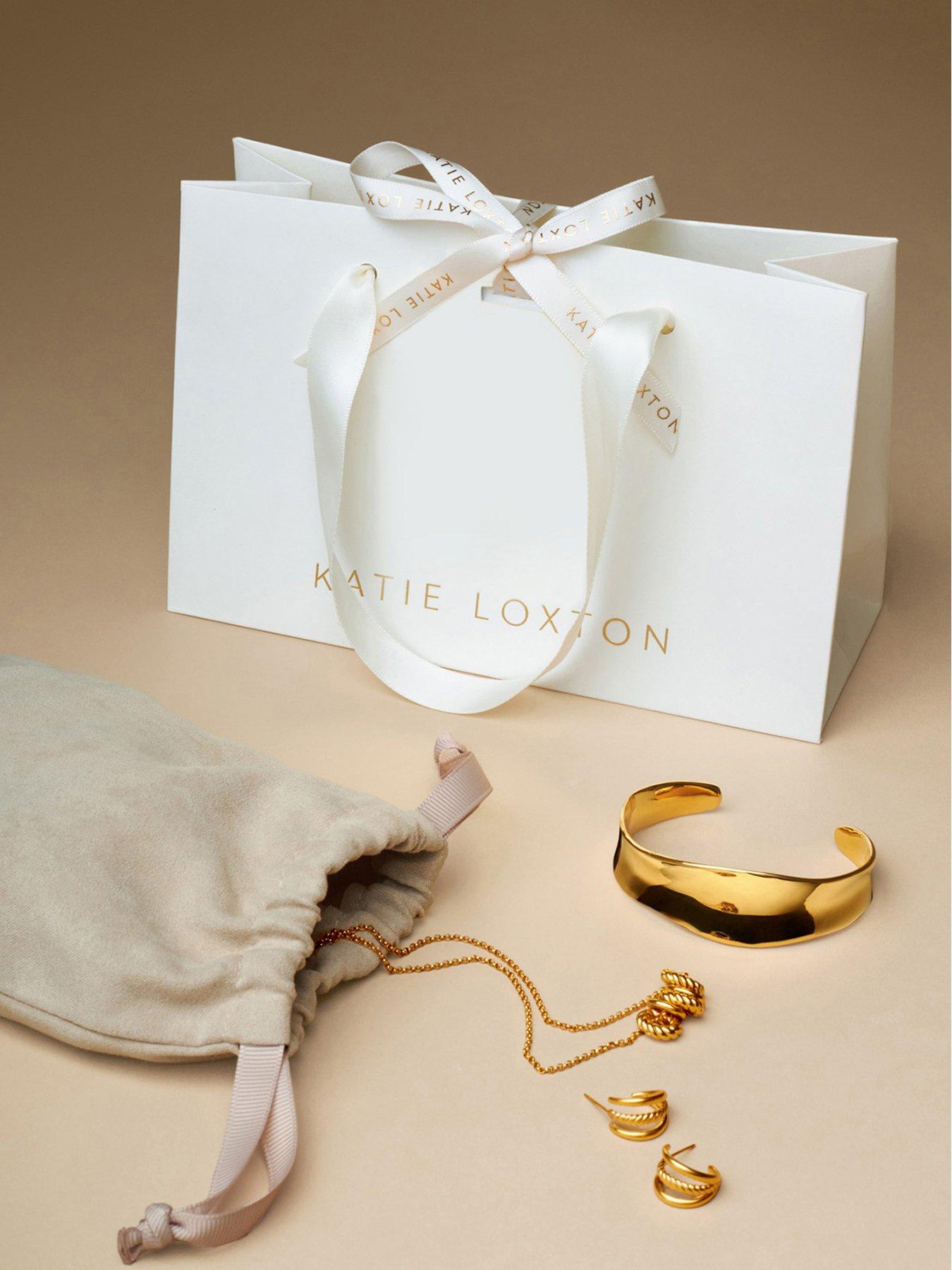  image of katie-loxton-amelie-bow-necklace-gold-coated-45cm-5cm-extender