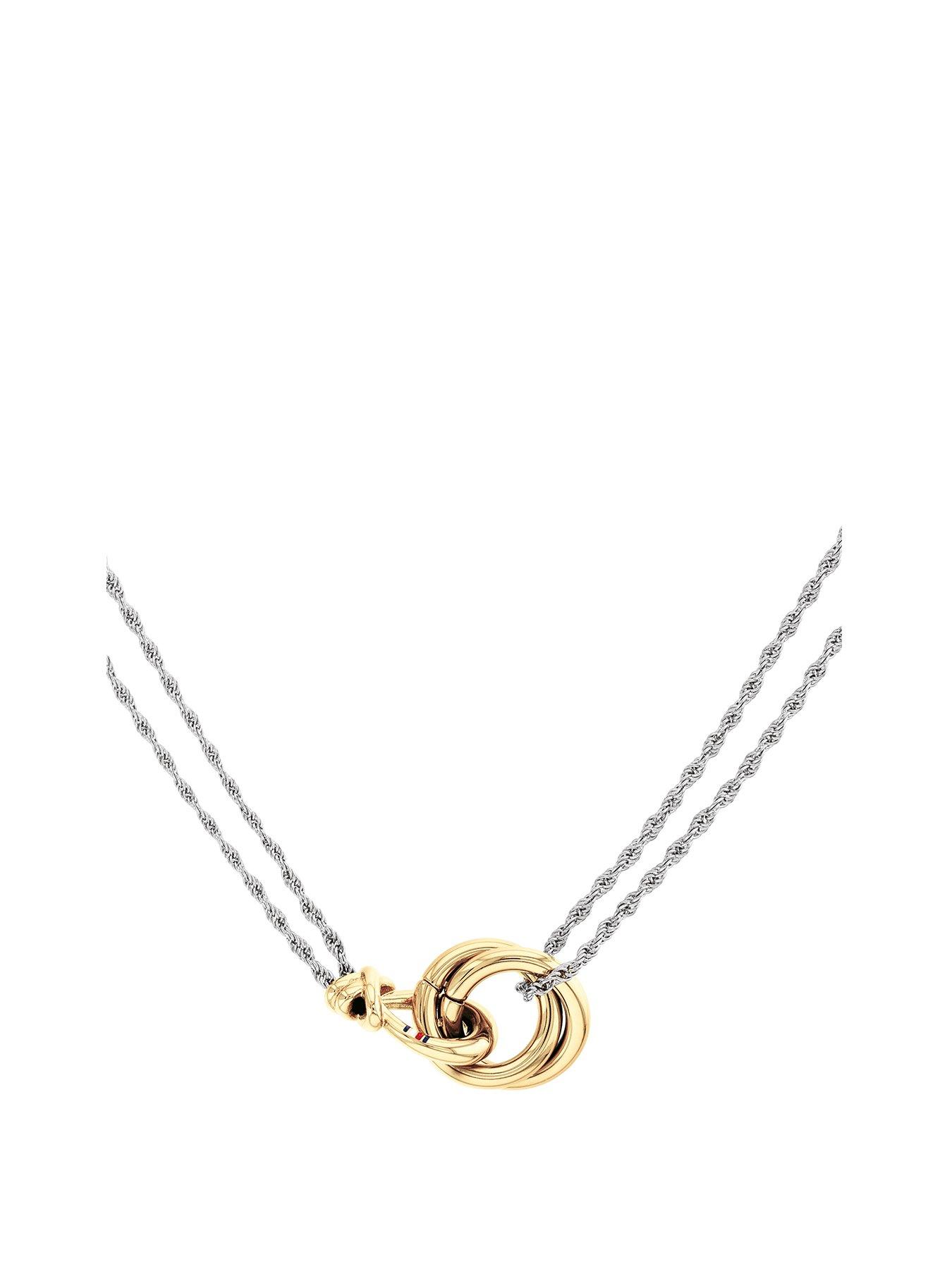 Tommy Hilfiger Women's Two Toned Gold-Plated and Stainless Steel Nautical Knot Necklace