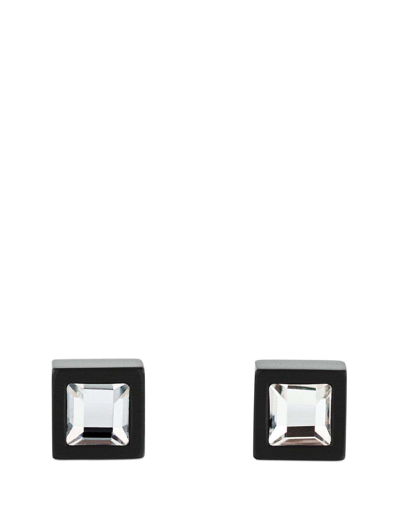 Image 1 of 4 of Calvin Klein Men's CK Essential Links Black IP Earrings
