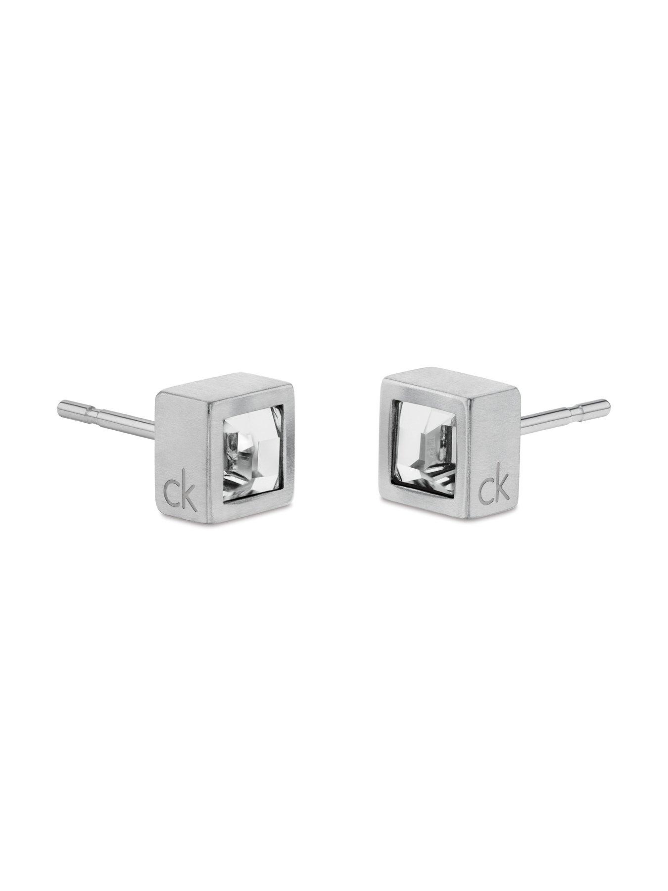 Image 2 of 4 of Calvin Klein Men's CK Essential Links Stainless Steel Earrings