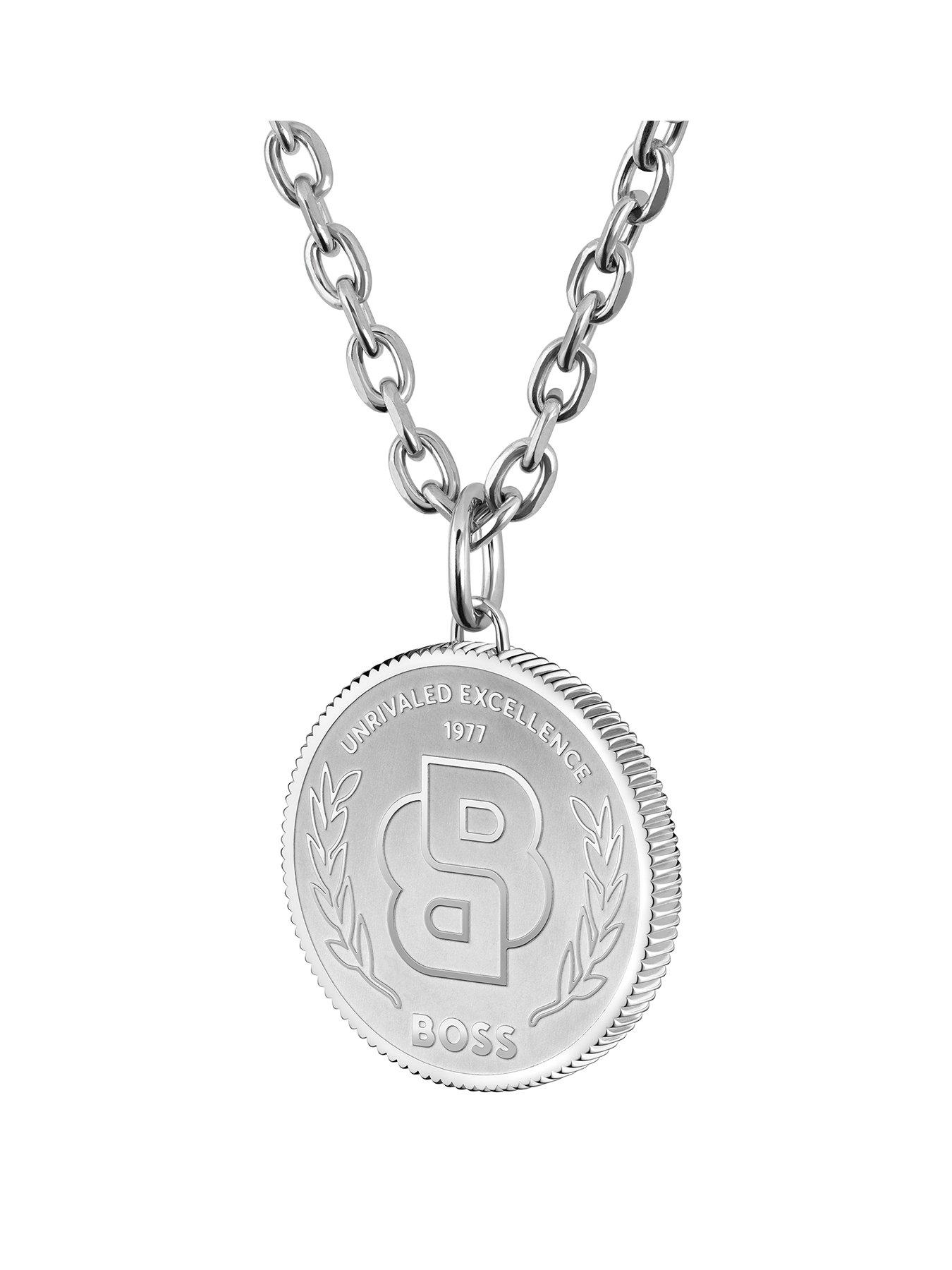 undefined Gents BOSS Double B Medallion Necklace