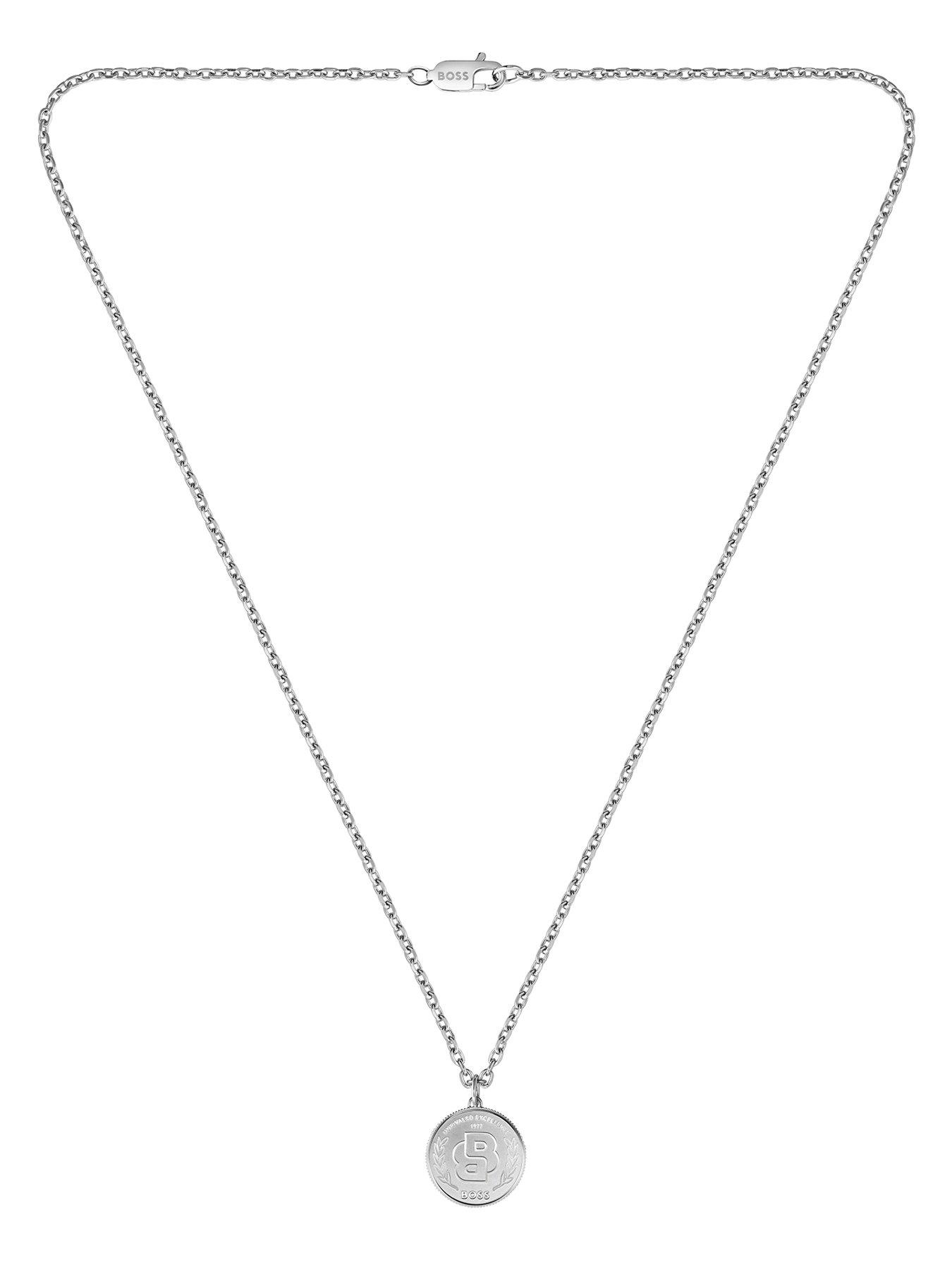 Image 2 of 7 of BOSS Gents BOSS Double B Medallion Necklace