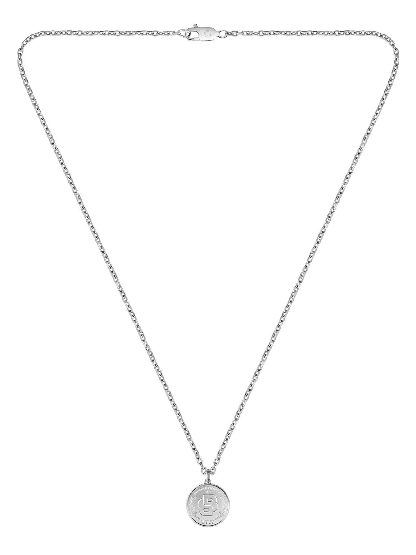 Image 3 of 7 of BOSS Gents BOSS Double B Medallion Necklace