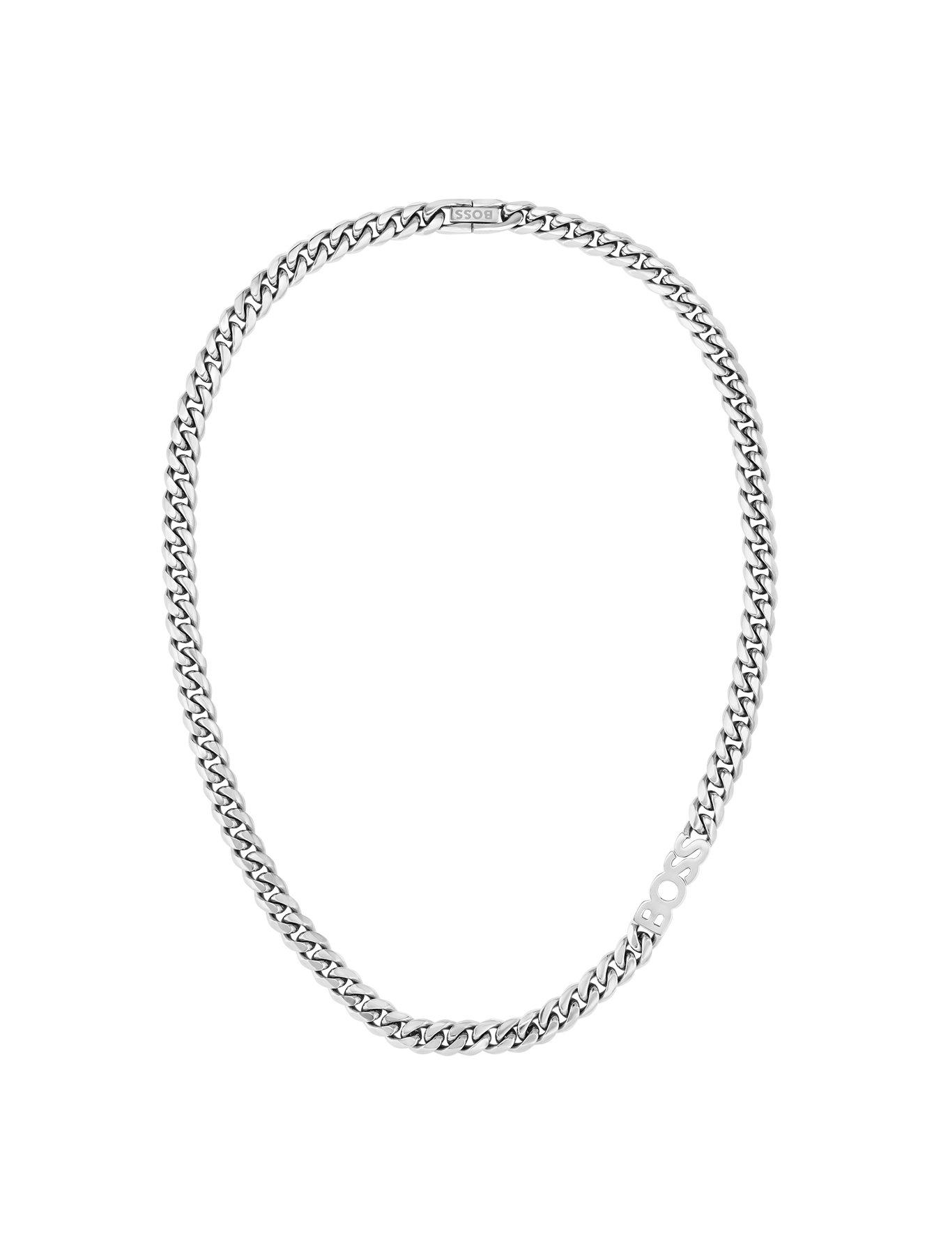 Image 3 of 7 of BOSS Gents Kassy 8Mm Chain Necklace - Silver