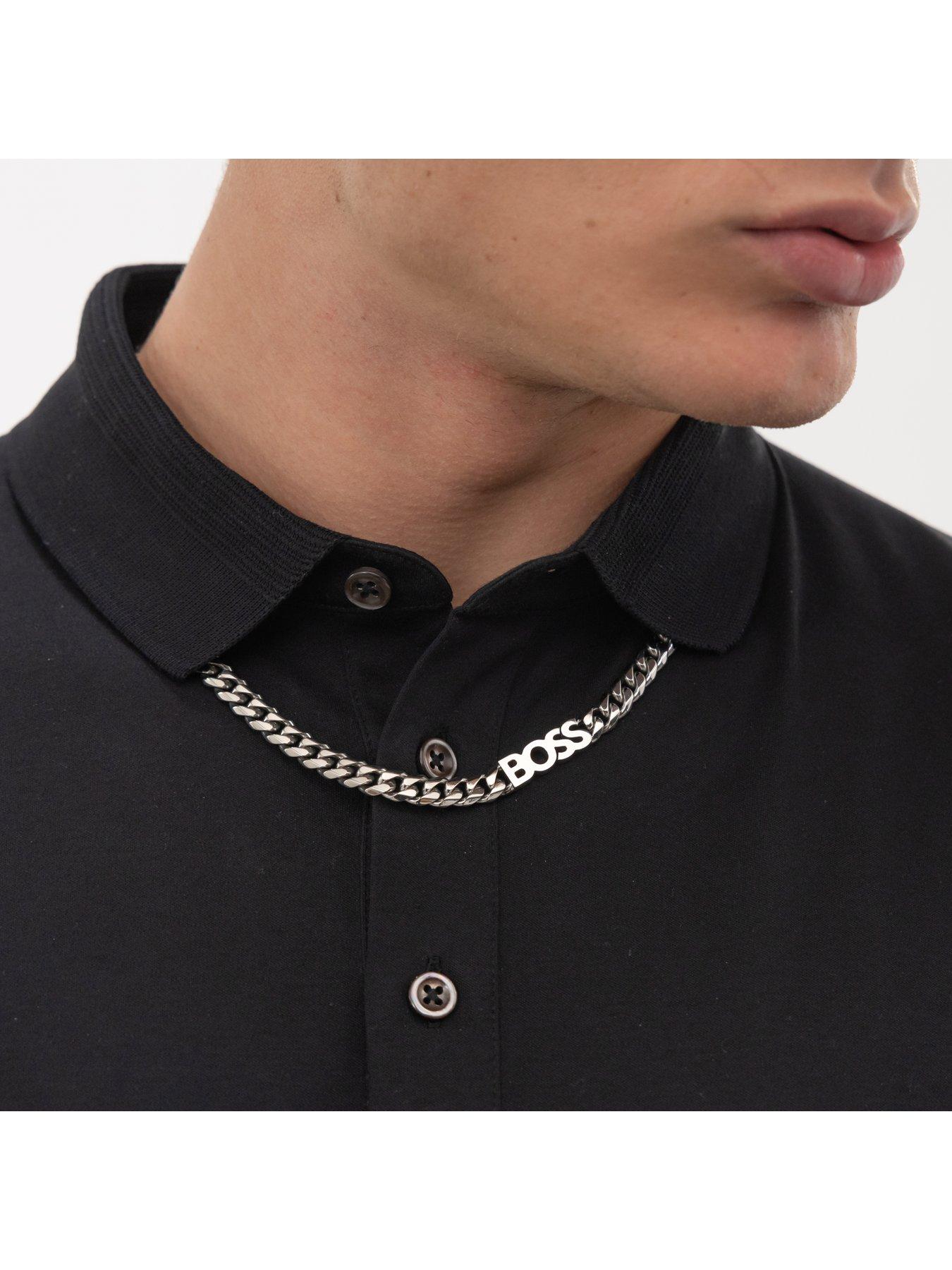 Image 5 of 7 of BOSS Gents Kassy 8Mm Chain Necklace - Silver