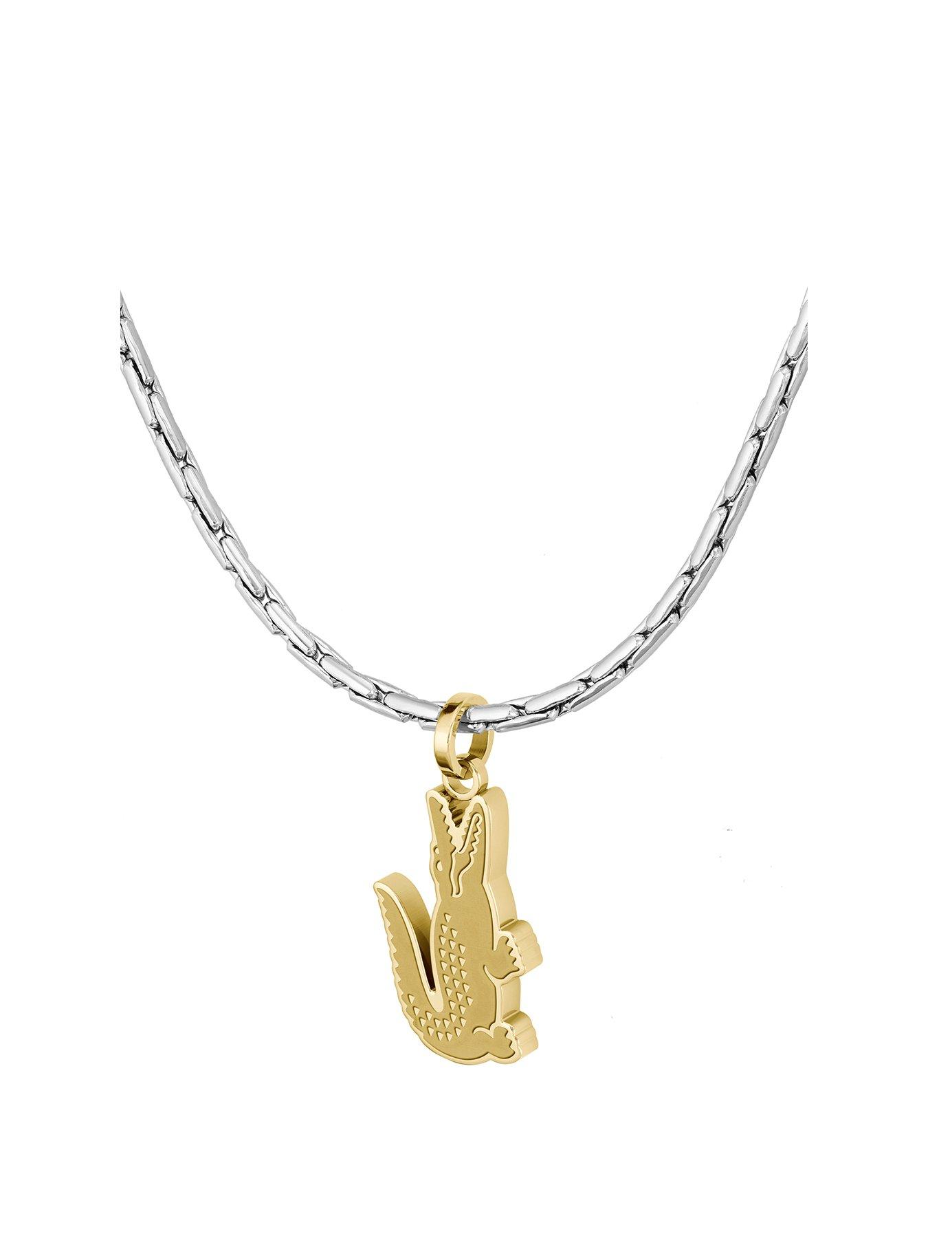 undefined Mens Arthor Crocodile Box Chain Necklace - Silver