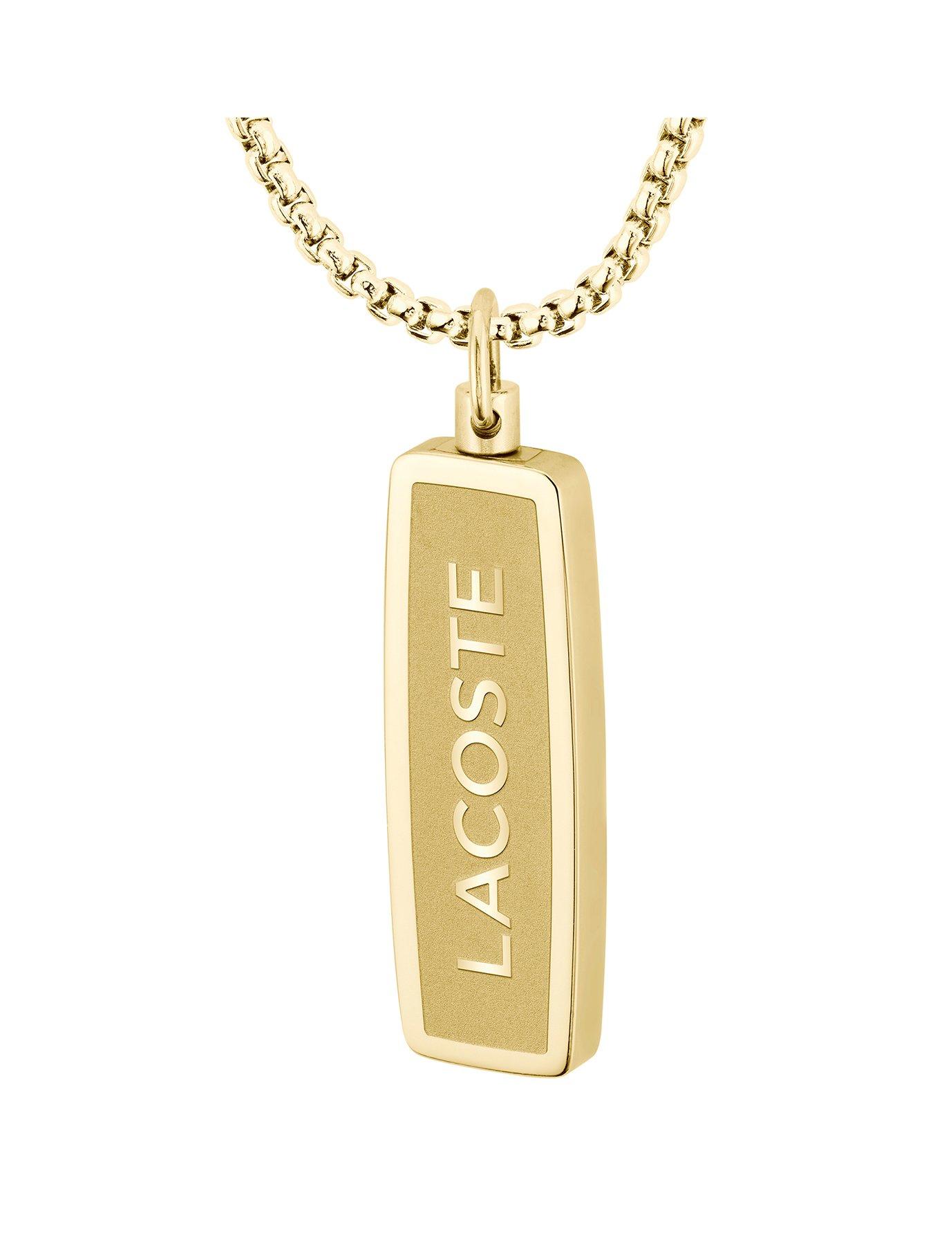 undefined Mens District Gold Plated Reversible Pendant Necklace - Gold