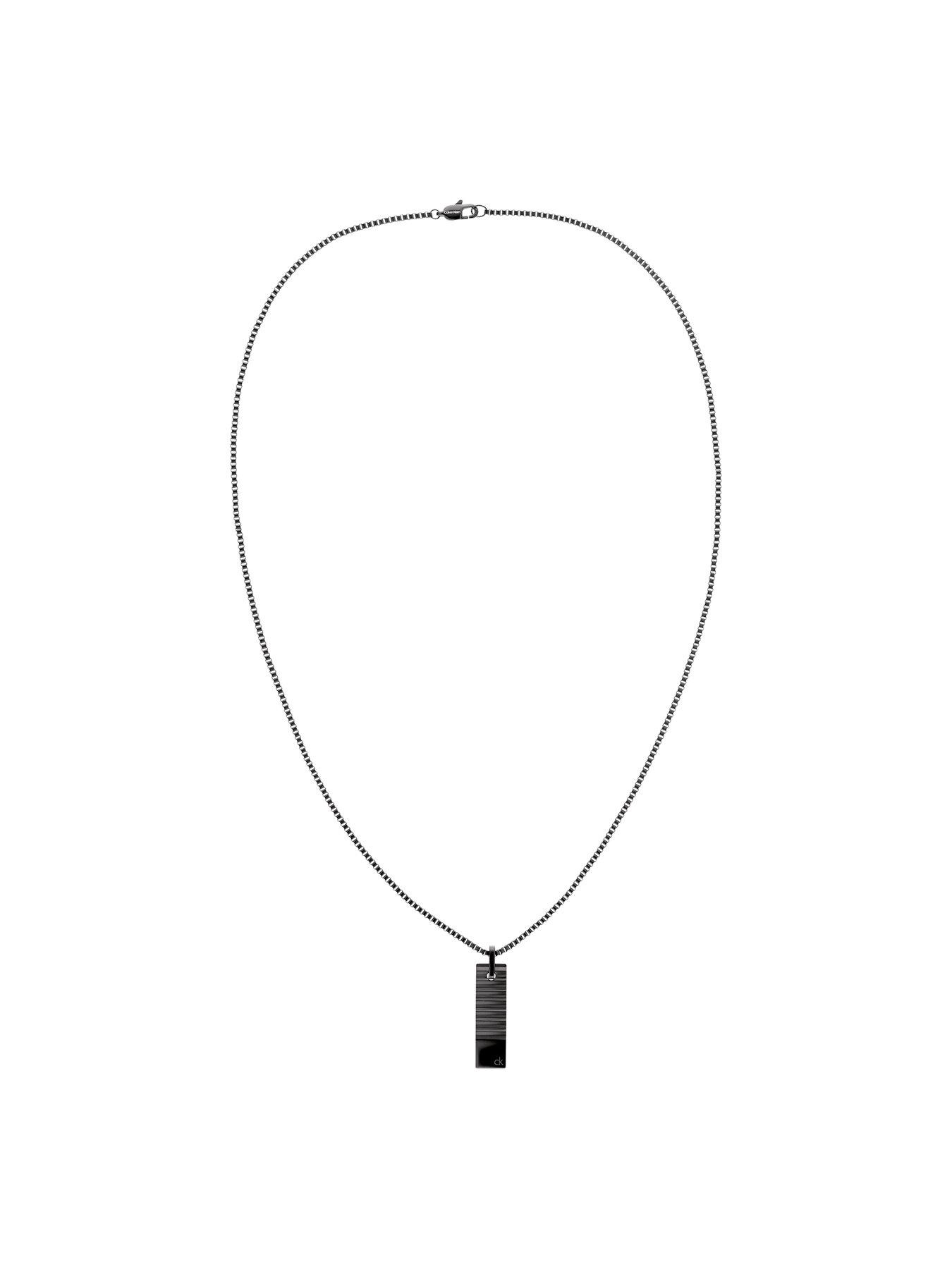  image of calvin-klein-mens-ck-parallel-black-ip-necklace