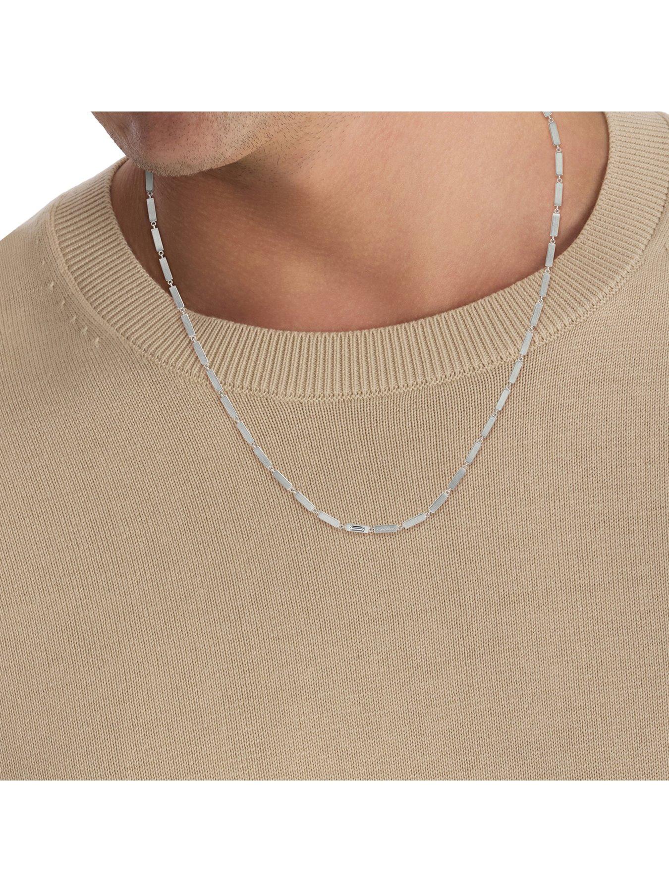 Image 4 of 6 of Calvin Klein Klein's Men's Ck Essential Links Stainless Steel Necklace - Silver