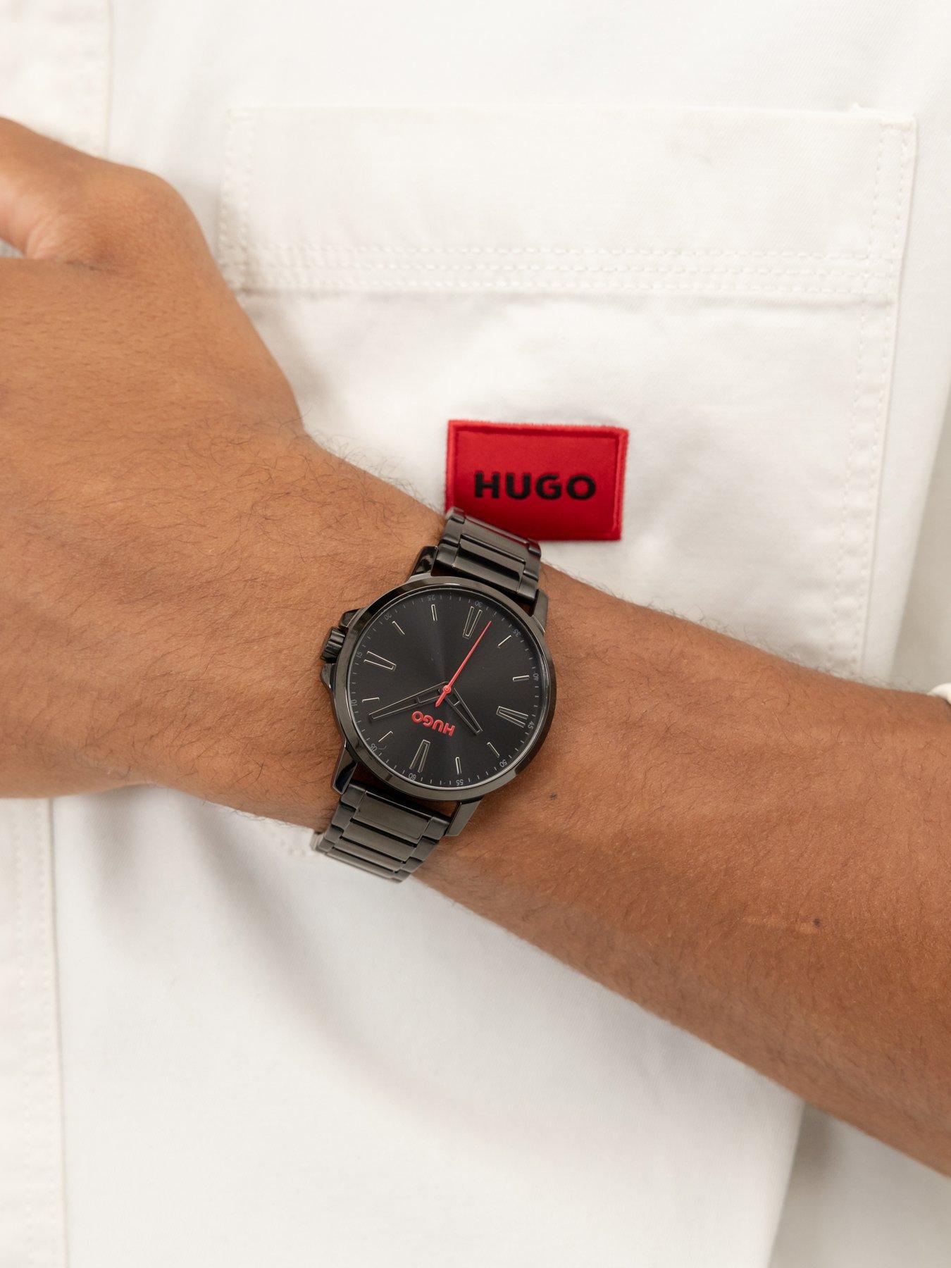 Image 5 of 5 of HUGO Gents HUGO #SMOOTH Black IP Watch &amp; Cardholder Gift Set