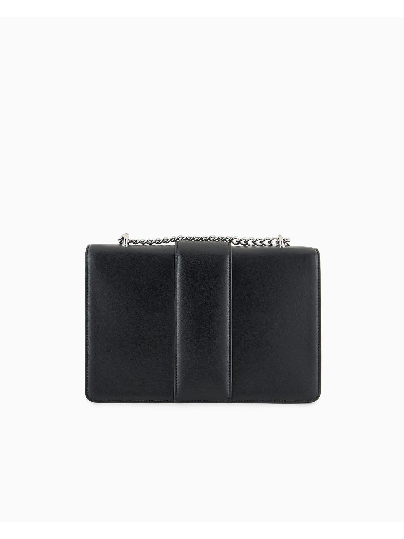 Image 4 of 5 of Armani Exchange Metal Logo Shoulder Bag - Black