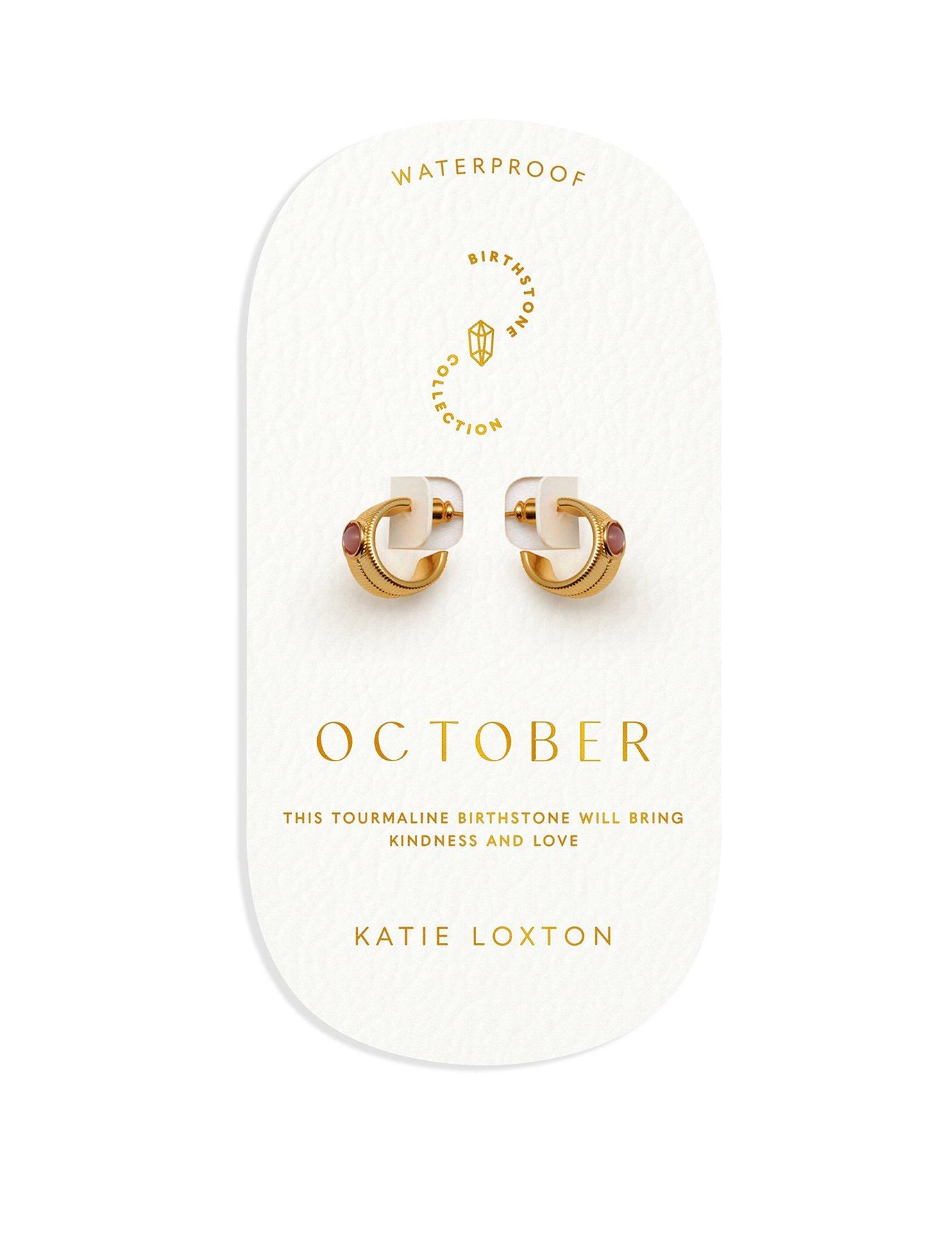 undefined BIRTHSTONE HOOP EARRINGS  Rock Crystal , 1.4cm x 0.7cm x 1.5cm