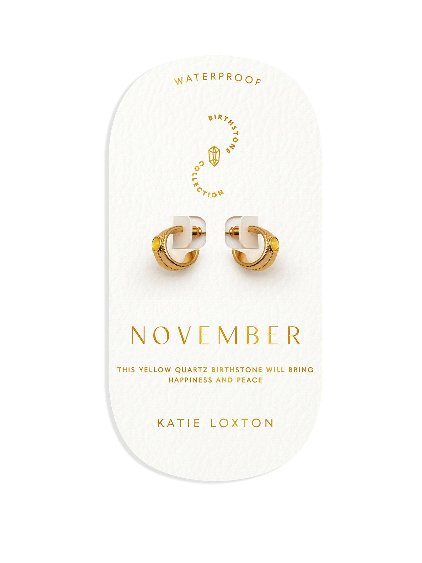 undefined BIRTHSTONE HOOP EARRINGS  Rock Crystal , 1.4cm x 0.7cm x 1.5cm