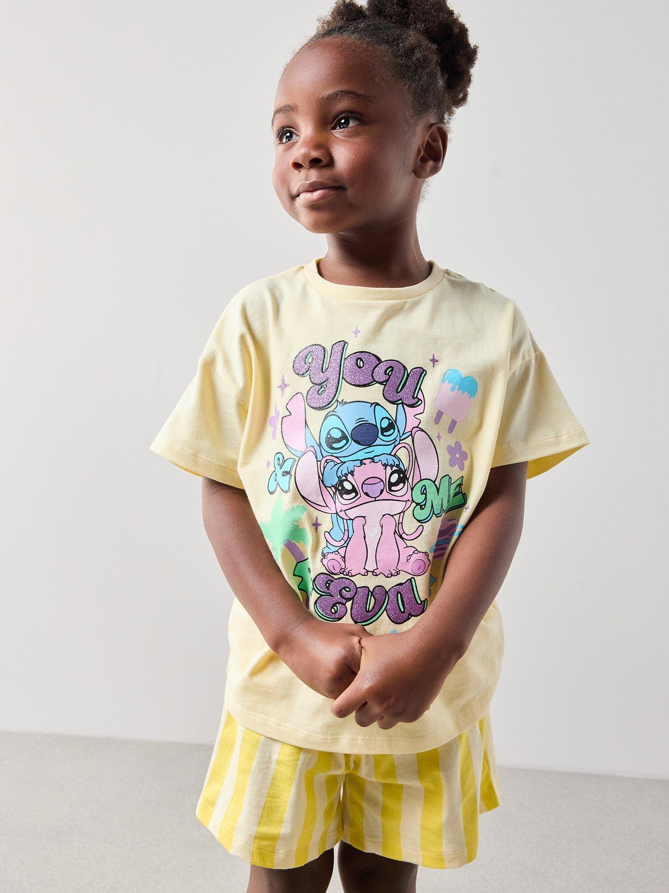 Image 1 of 6 of The Very Collection Stitch Stripe Short Sleeve Pyjamas - Yellow
