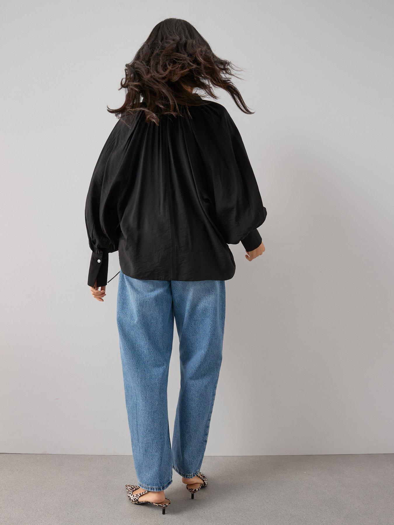 Image 5 of 6 of The Very Collection V Neck Floaty Blouse - Black