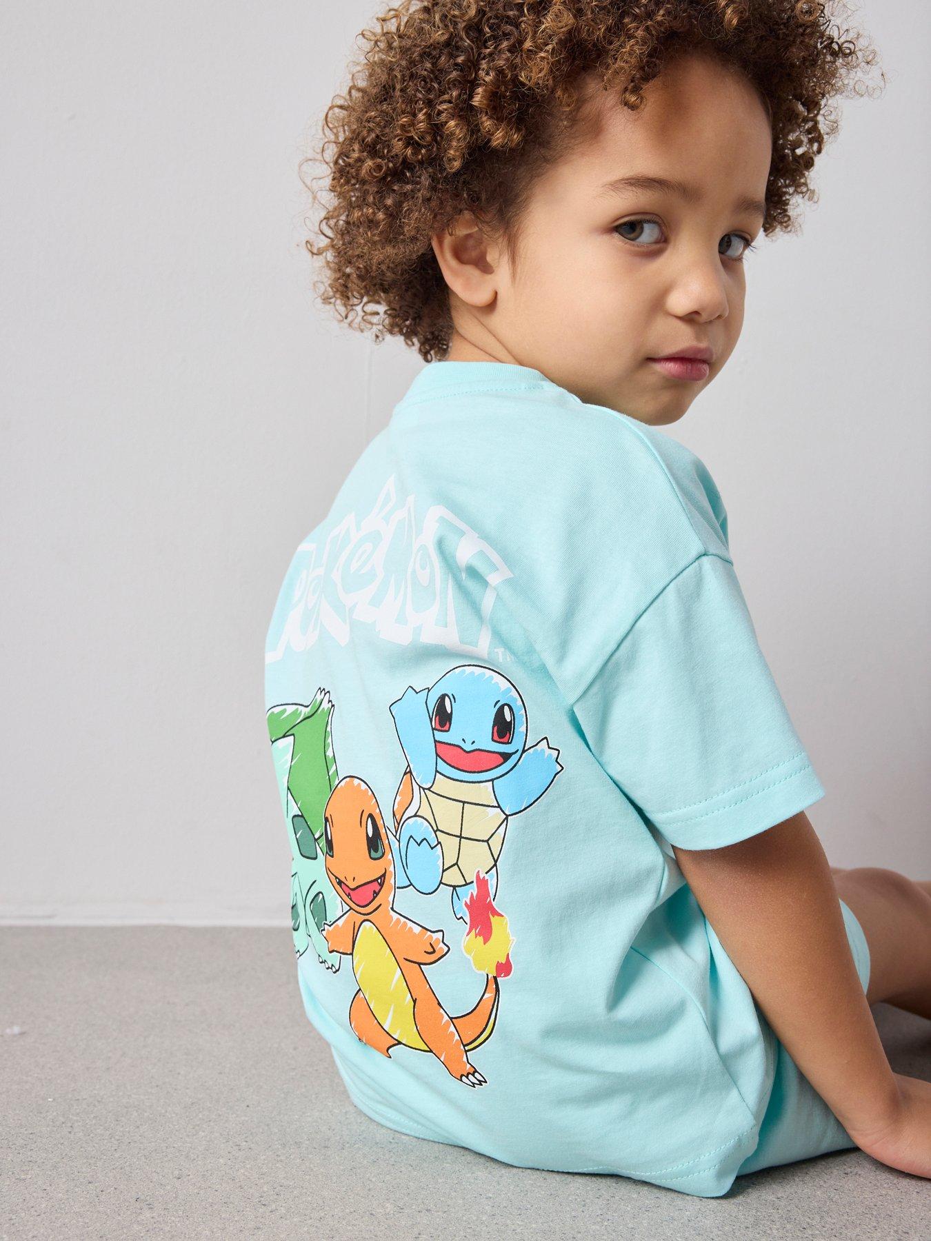  image of pokemon-back-print-shortie-pyjama-set-blue