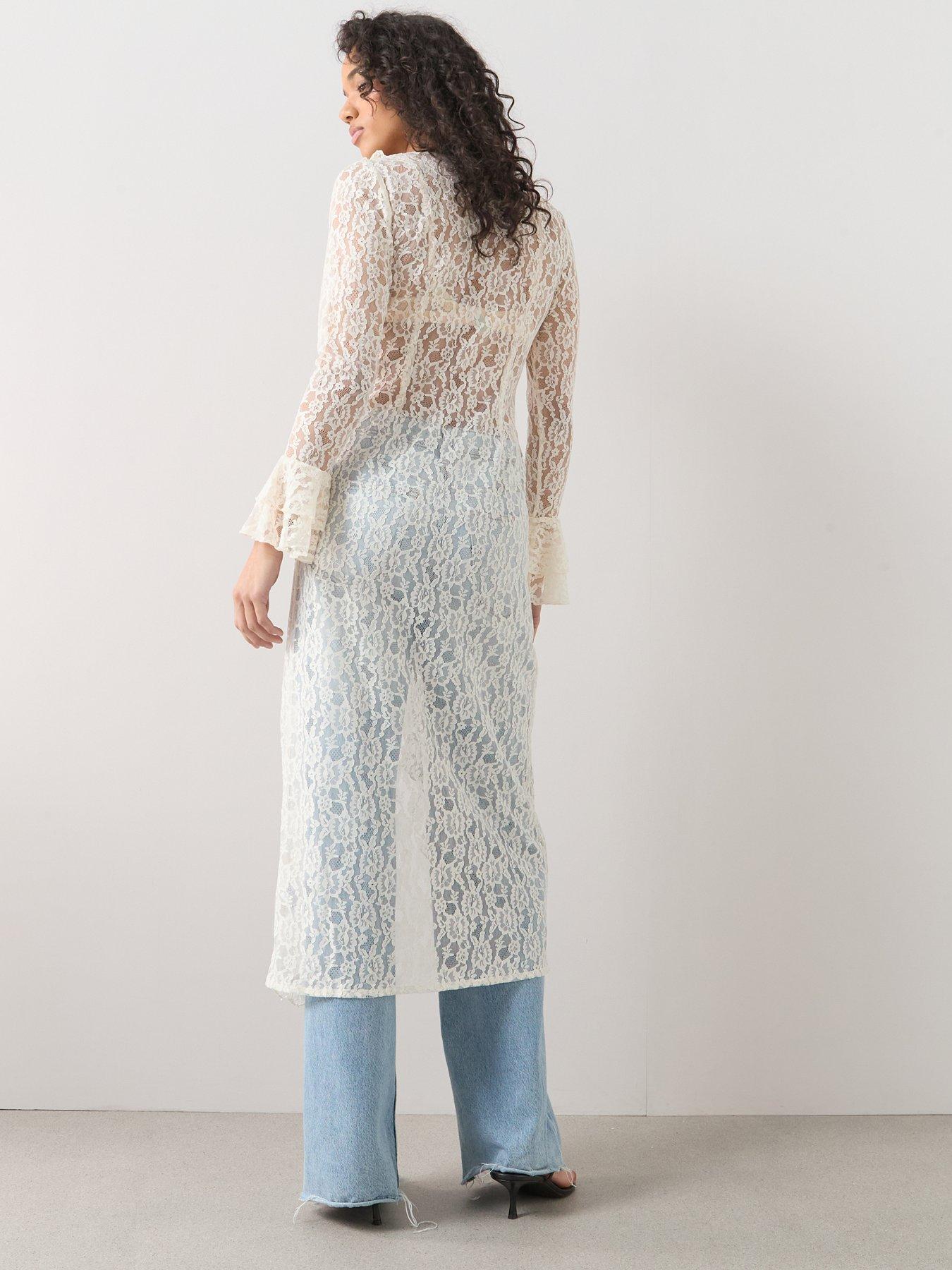 Image 2 of 6 of The Very Collection Ruffle Lace Maxi Blouse - White