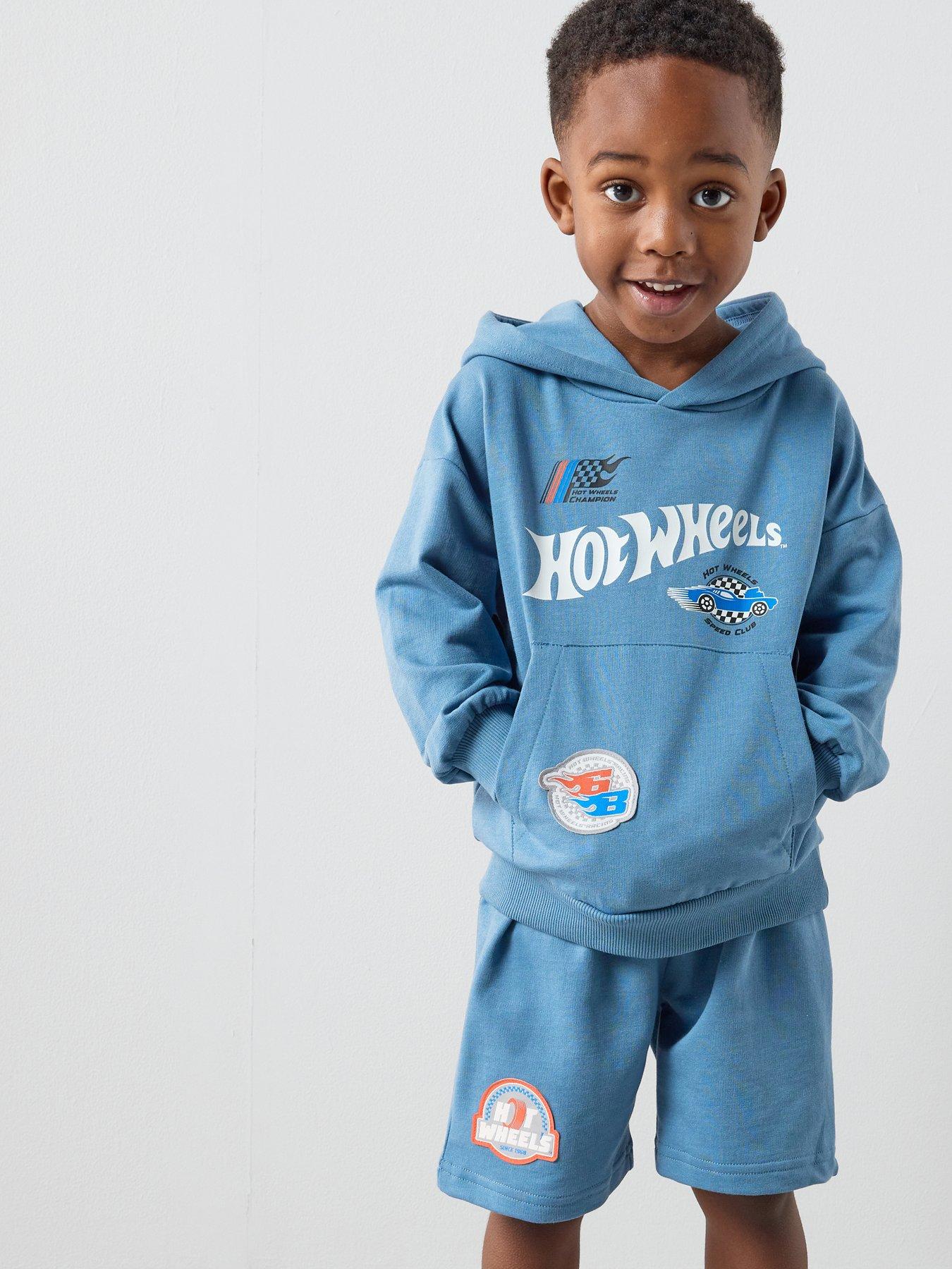 the-very-collection-hot-wheels-hooded-sweat-shorts-set-blue