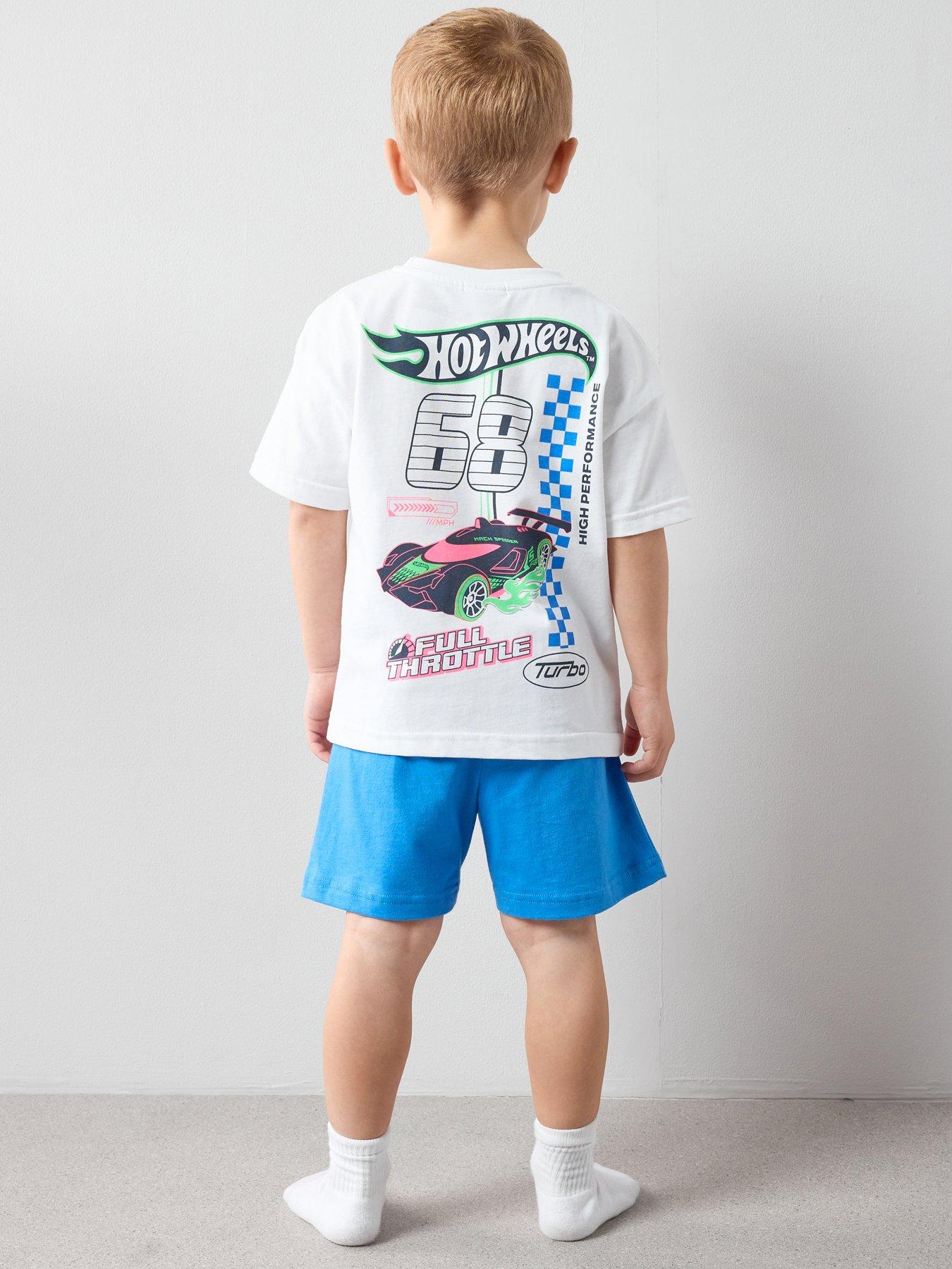 The Very Collection Hot Wheels Back Print Shortie Pyjamas - Blue