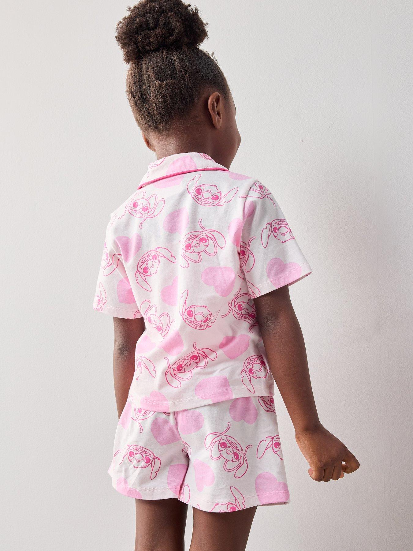 Image 2 of 6 of The Very Collection Lilo&nbsp;&amp; Stitch Heart Button Down Short Pyjama Set - Pink