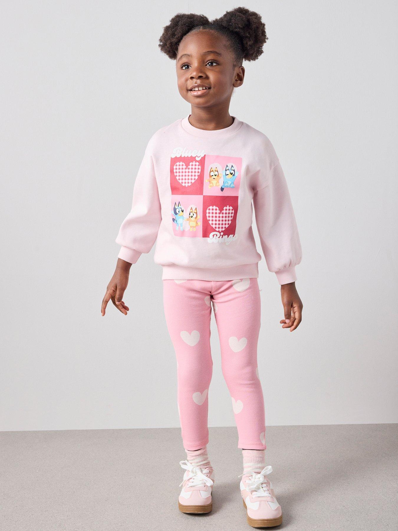 Bluey Heart Sweat Legging Set - Pink