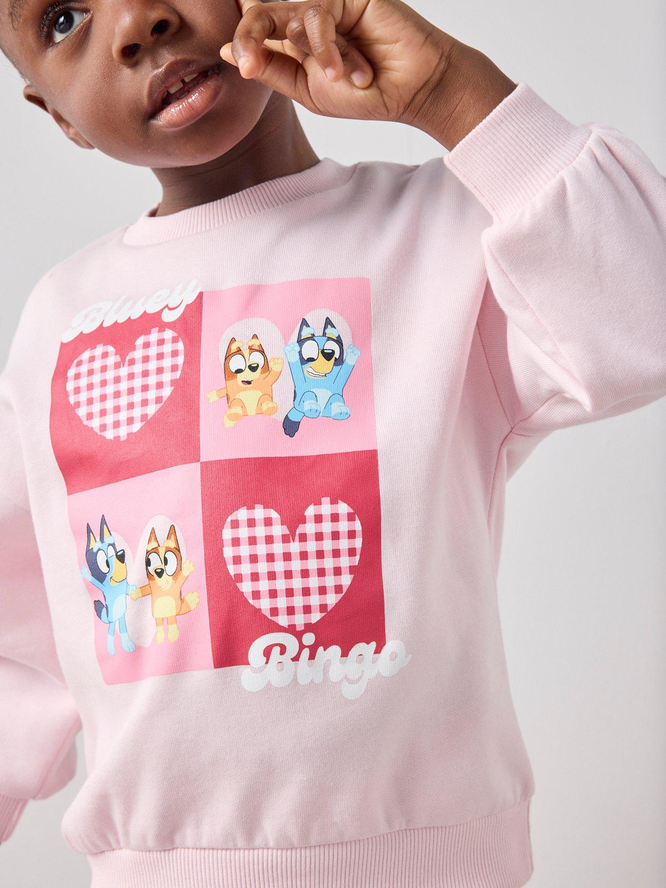 Image 3 of 6 of Bluey Heart Sweat Legging Set - Pink