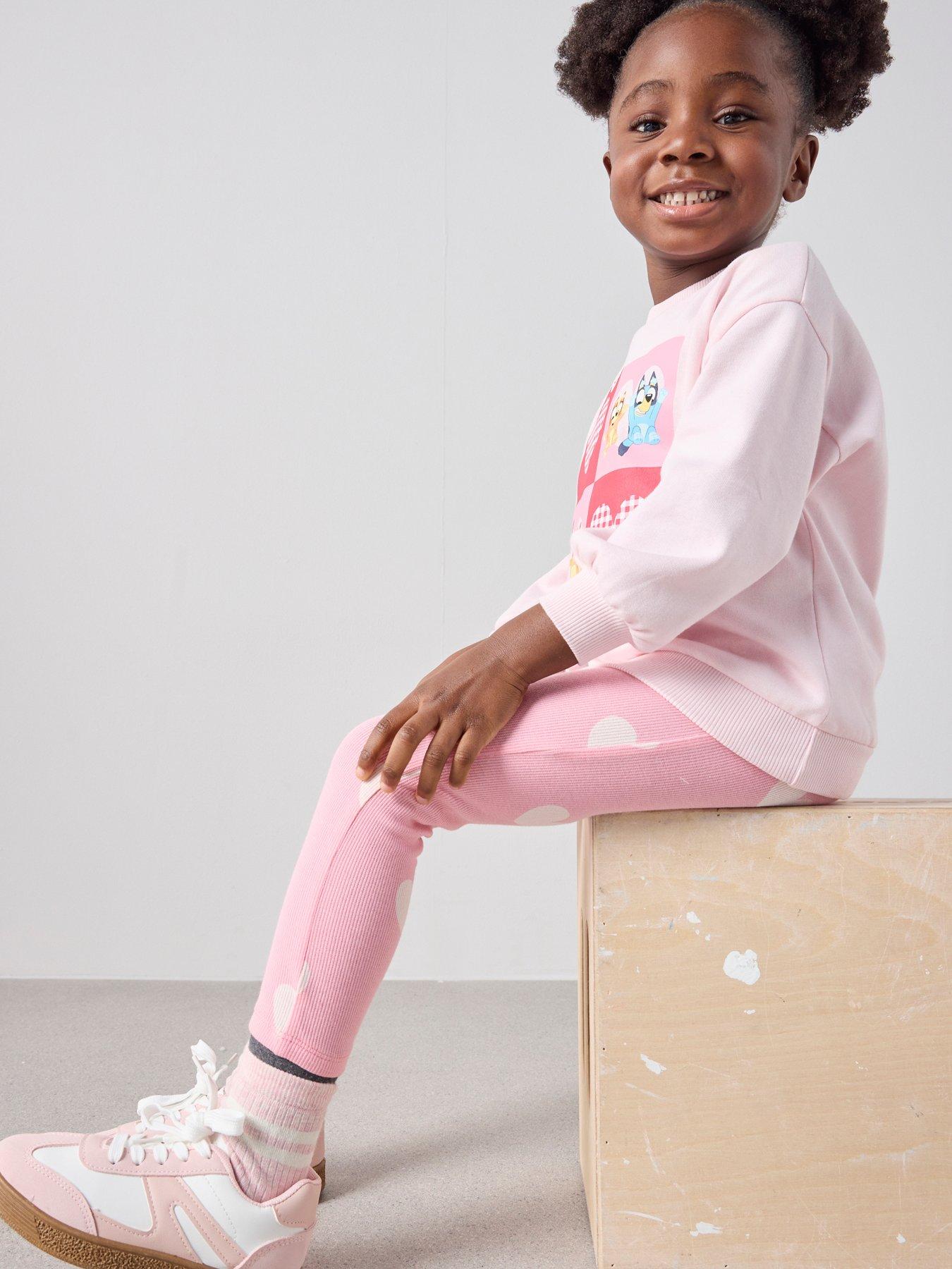 Image 4 of 6 of Bluey Heart Sweat Legging Set - Pink