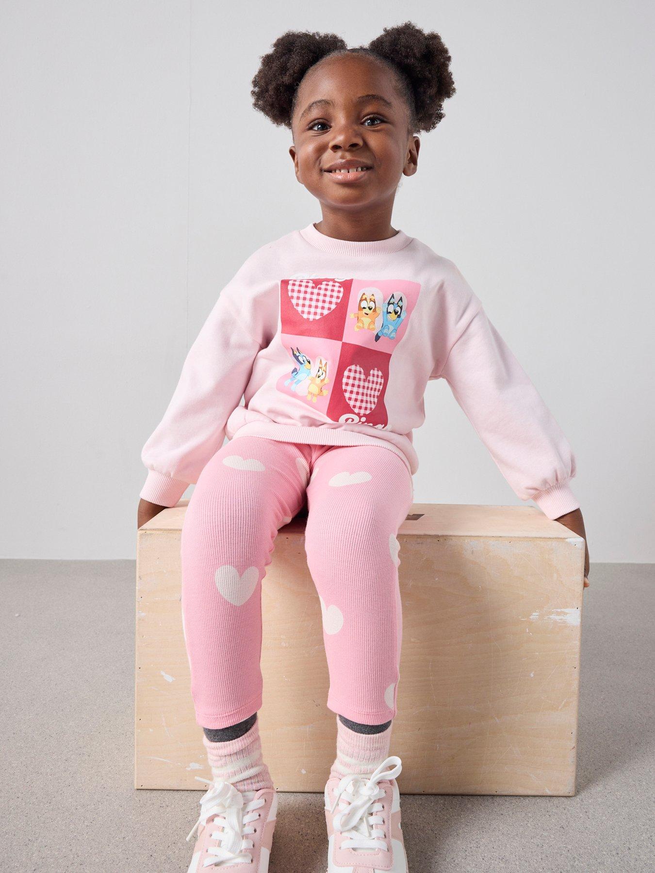 Image 5 of 6 of Bluey Heart Sweat Legging Set - Pink