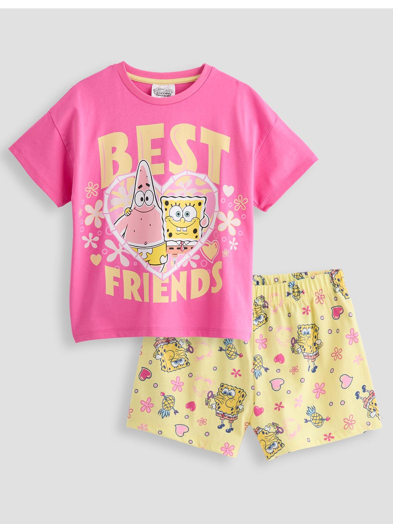 the-very-collection-spongebob-best-friends-shortie-pyjamas-pinkyellow