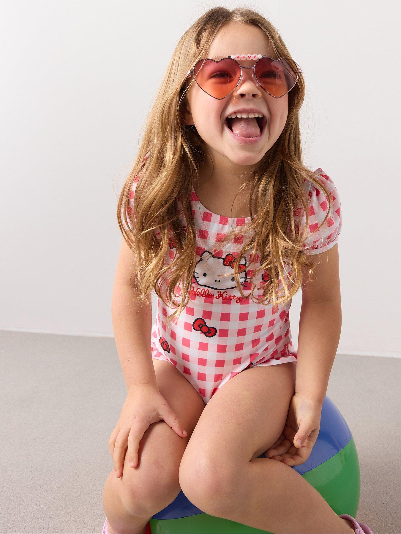  image of the-very-collection-hello-kitty-gingham-swimsuit-red