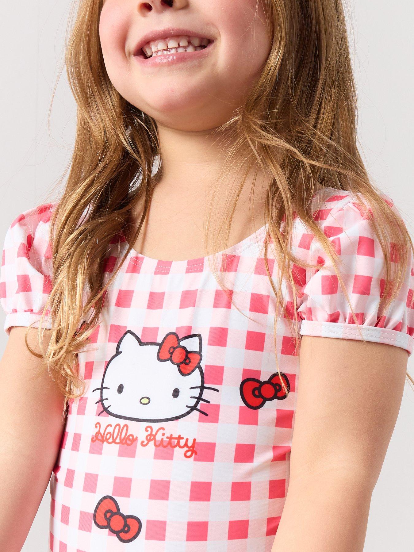  image of the-very-collection-hello-kitty-gingham-swimsuit-red