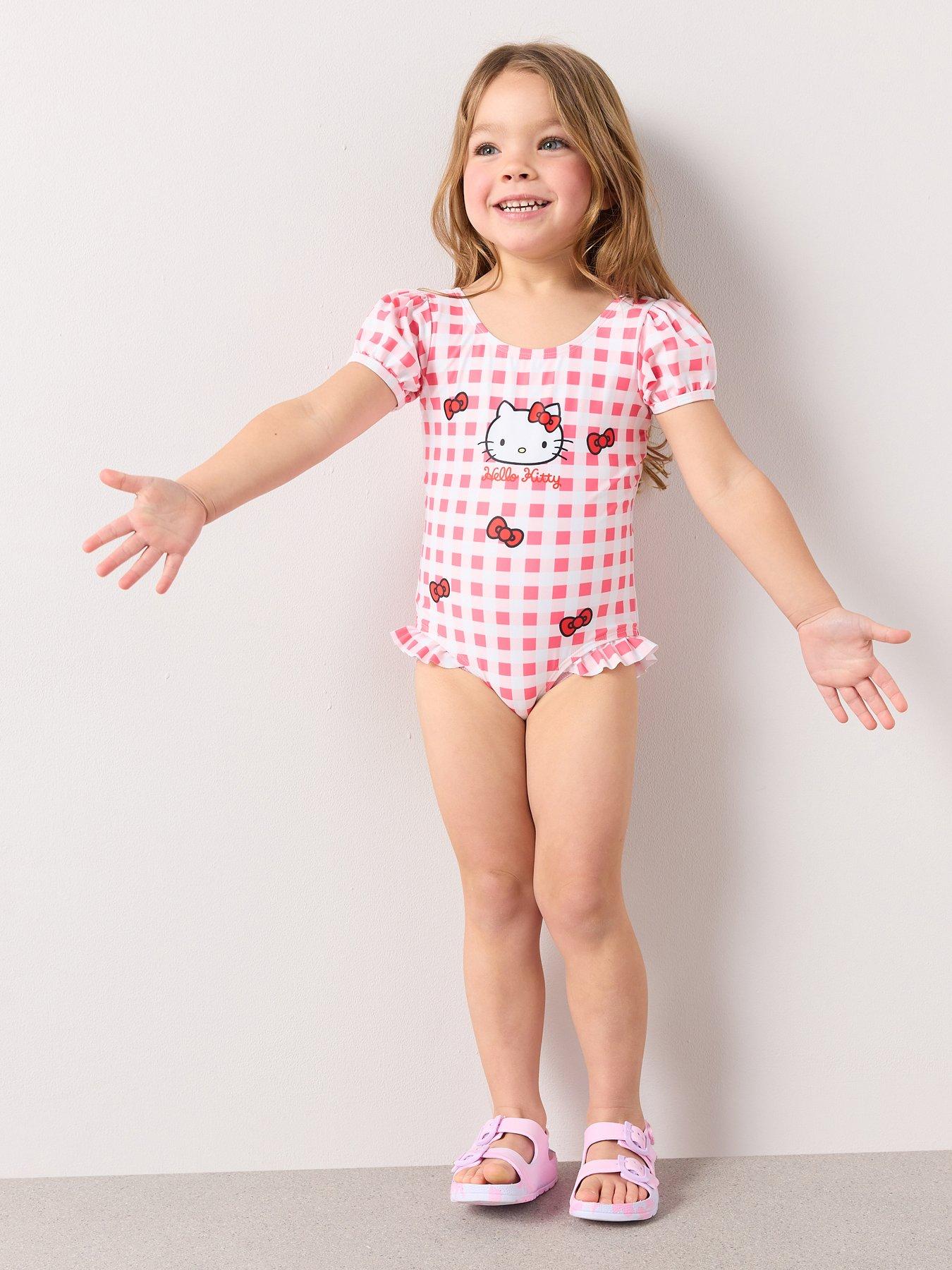  image of the-very-collection-hello-kitty-gingham-swimsuit-red