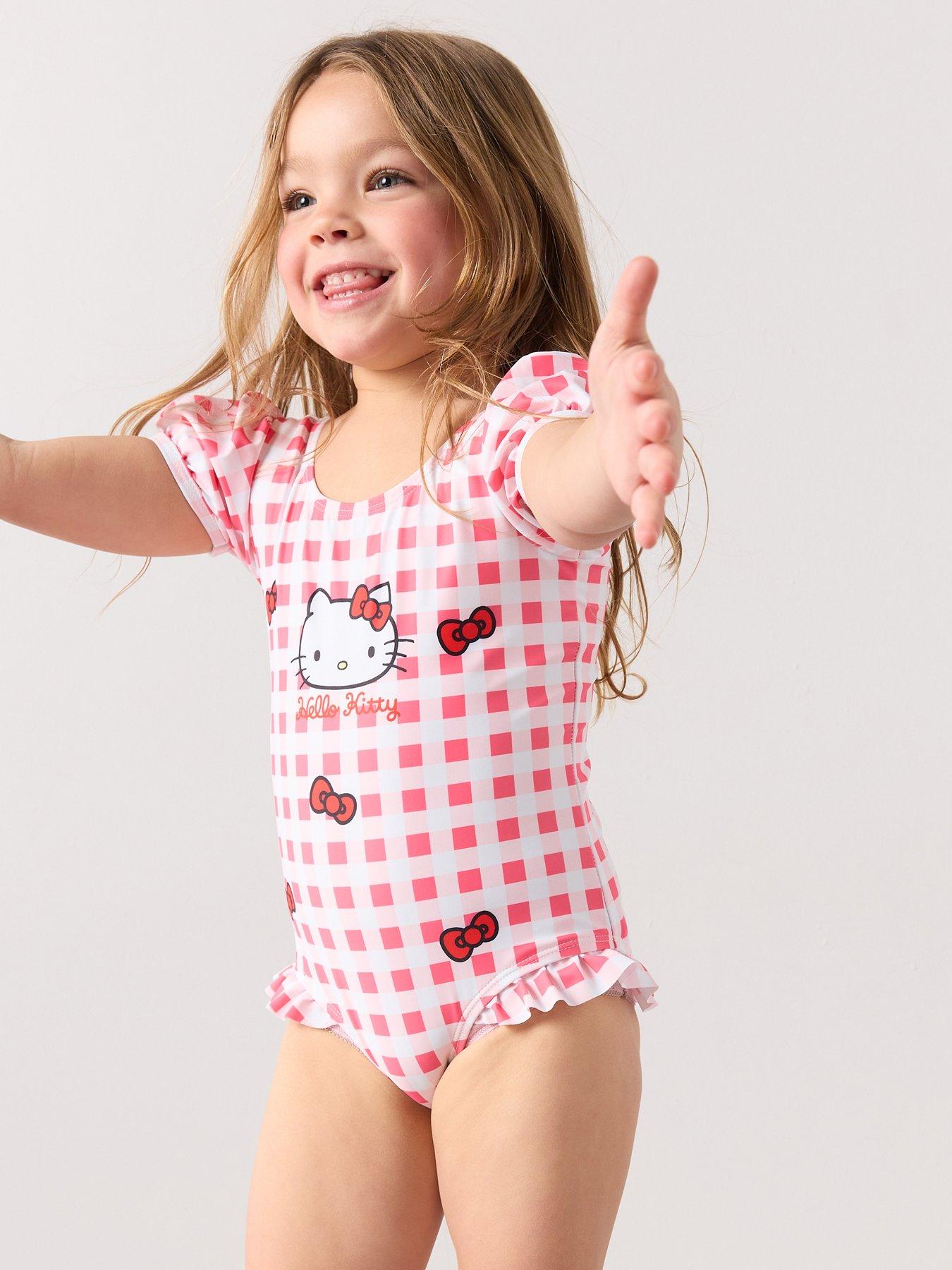  image of the-very-collection-hello-kitty-gingham-swimsuit-red