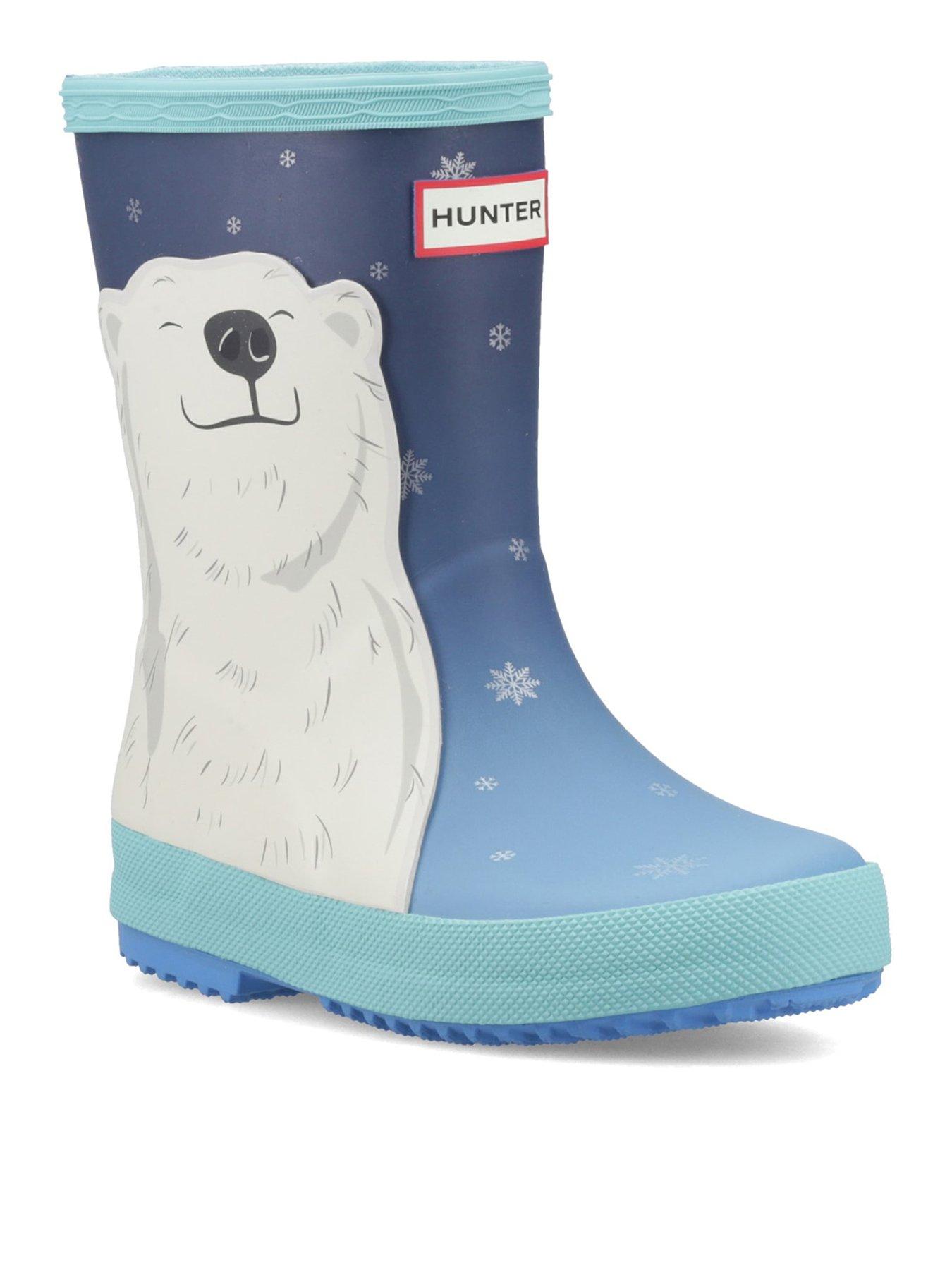  image of hunter-kids-first-polar-bear-print-boot