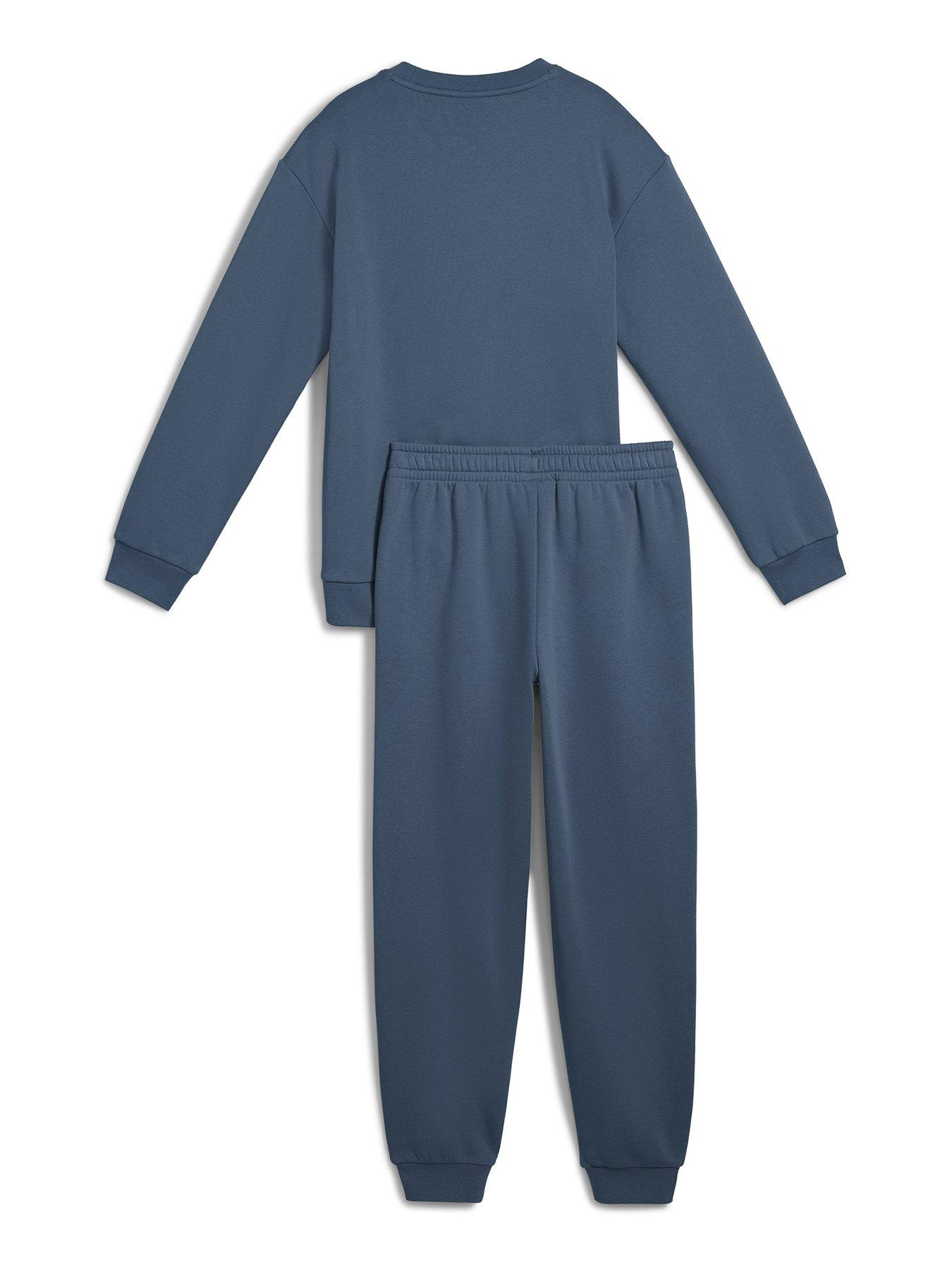 Image 2 of 2 of Puma Junior Boys Elevated Relaxed Crew Sweat Set &nbsp;- Blue