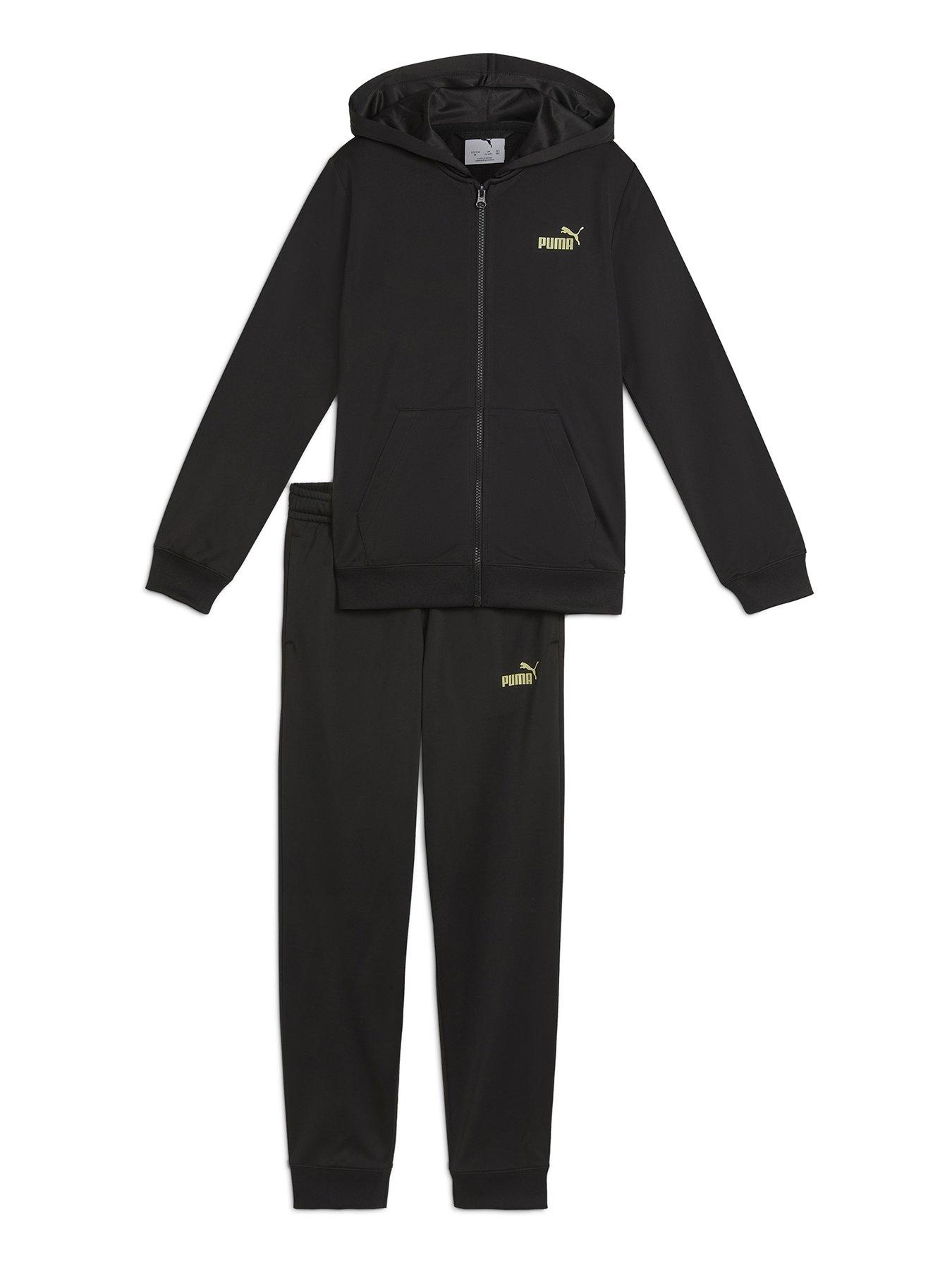 Image 1 of 2 of Puma Junior Boys Hooded Full-zip Poly Suit B - Black