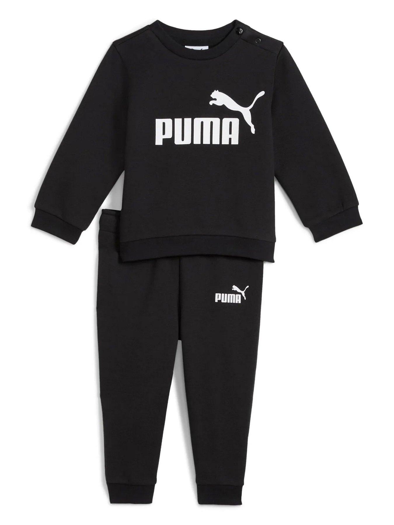 Image 1 of 2 of Puma Infant Boys Minicats Essentials Crew Neck and Jogger Set - Black